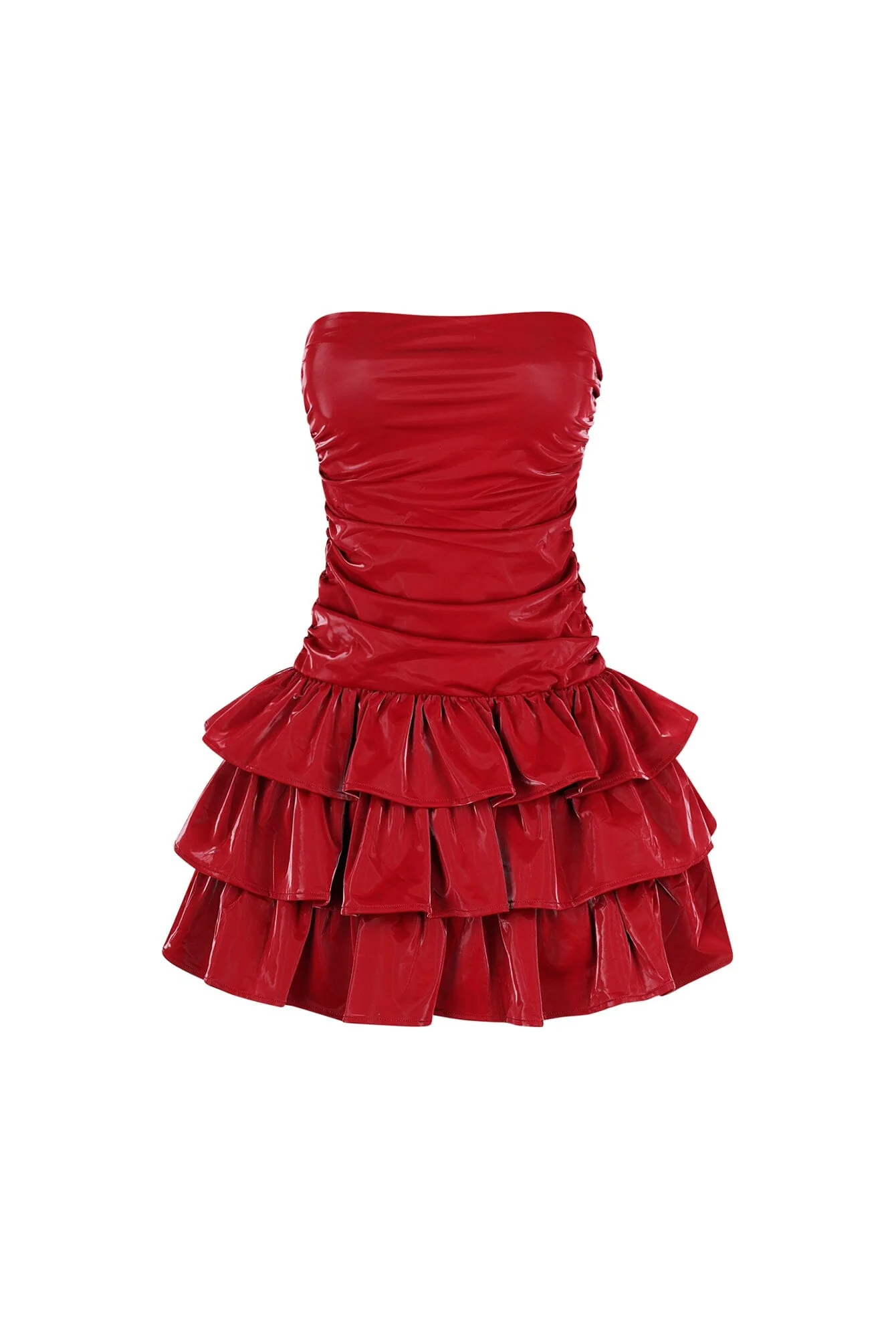 Helsinki Faux Leather Tube Mini Dress - Image 6