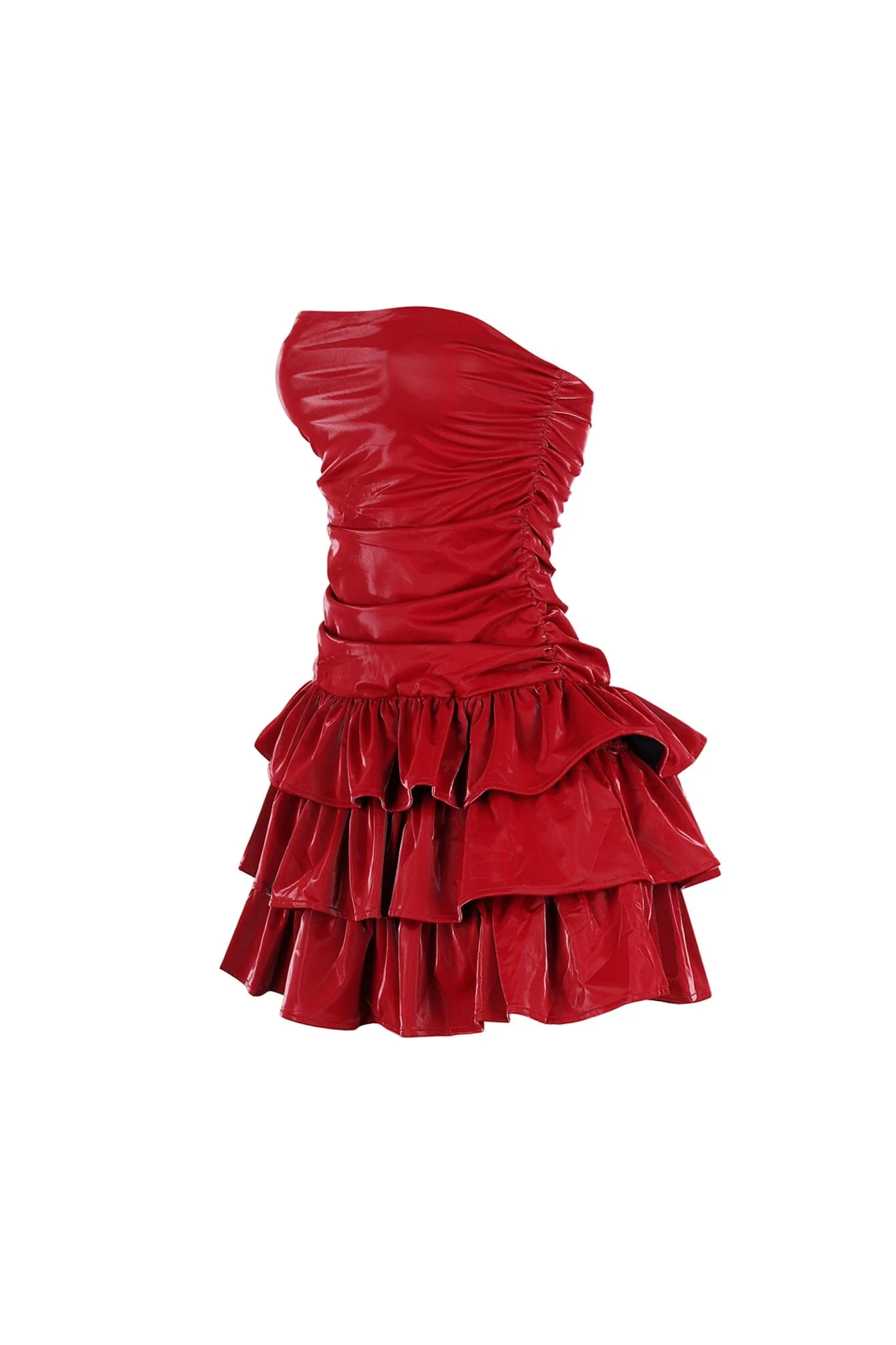 Helsinki Faux Leather Tube Mini Dress - Image 8