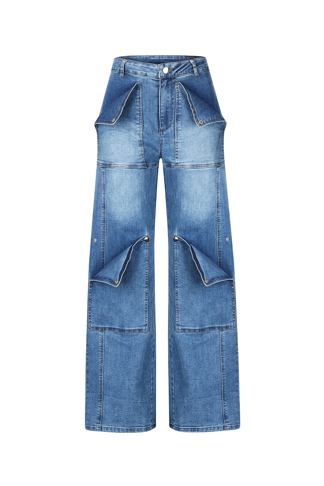 Hi Rise Snap Baggy Jeans - Image 6