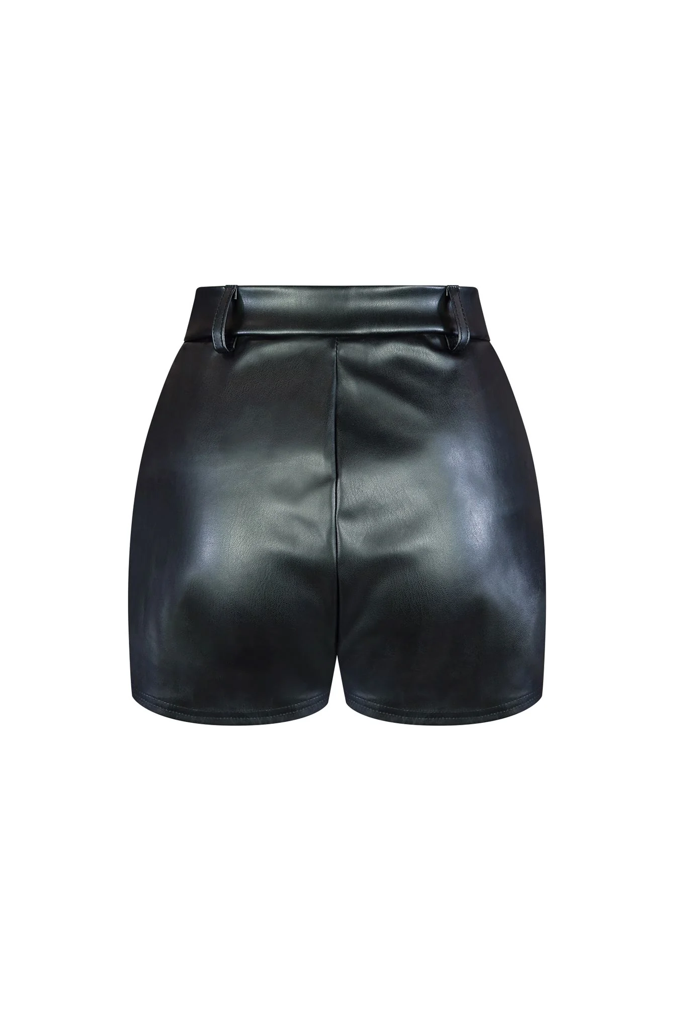 Amber High Waist Faux Leather Shorts - Image 3
