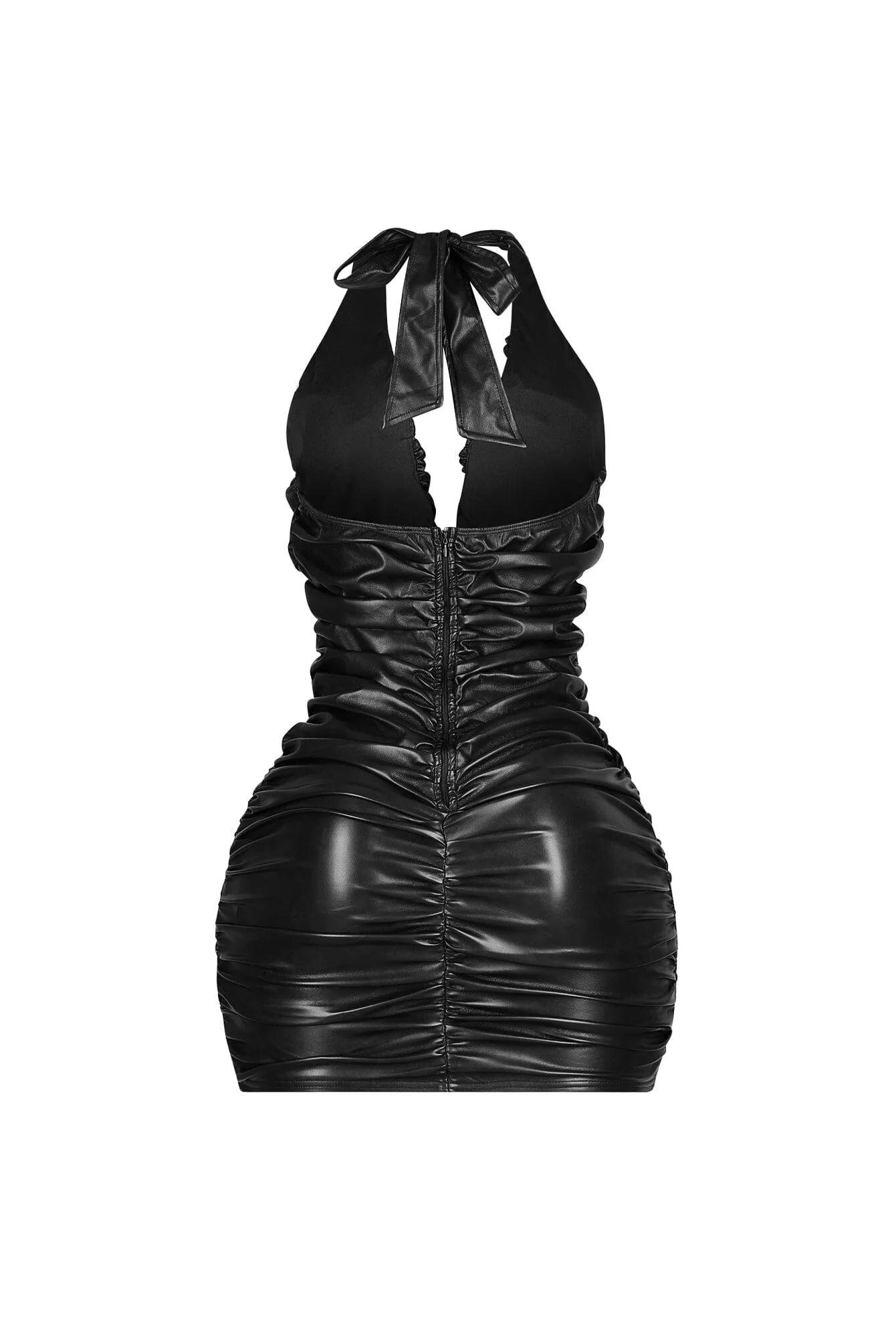 Houston Faux Leather Halter Dress - Image 9