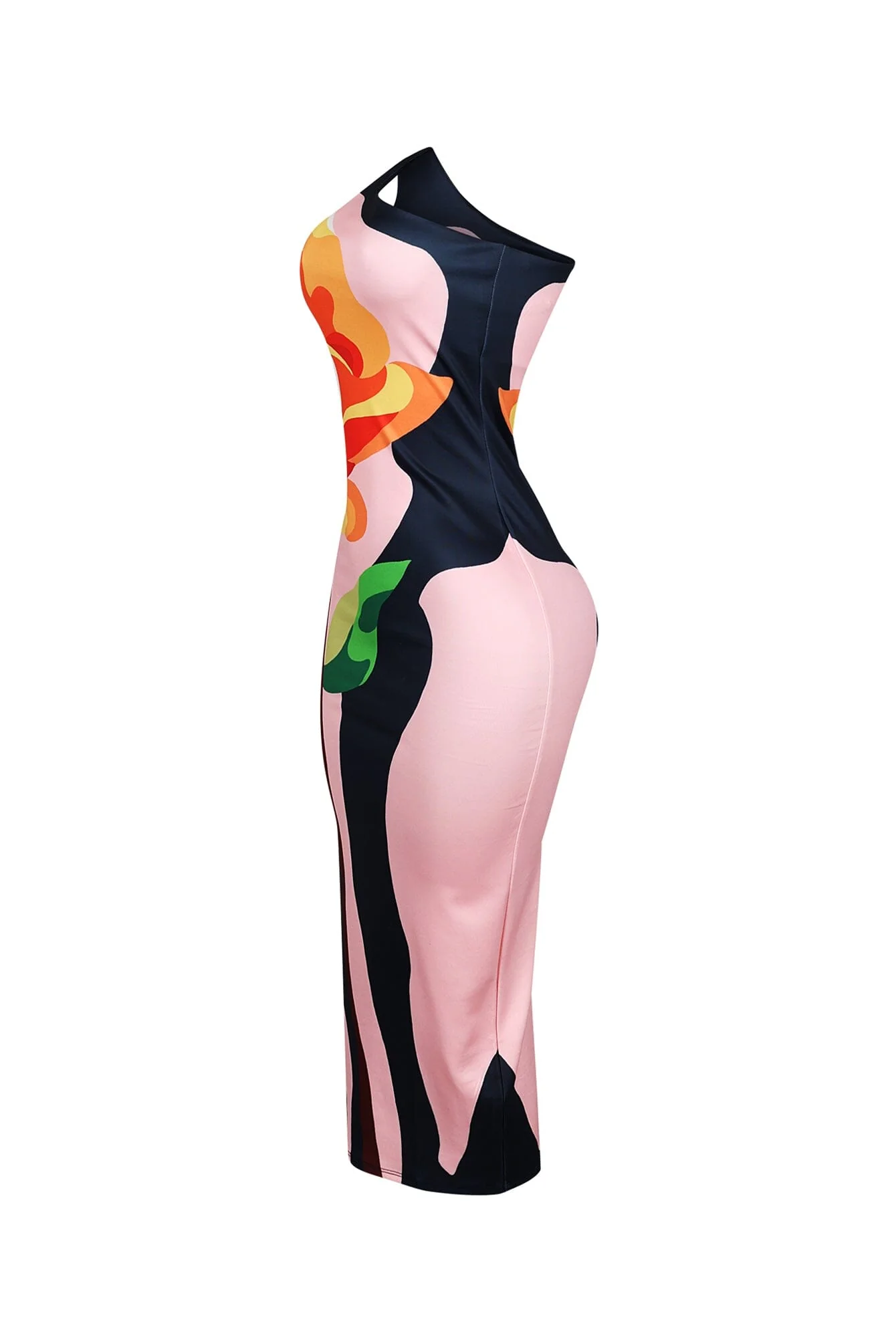 Hyogo Printed One Shoulder Midi Dress - Image 4