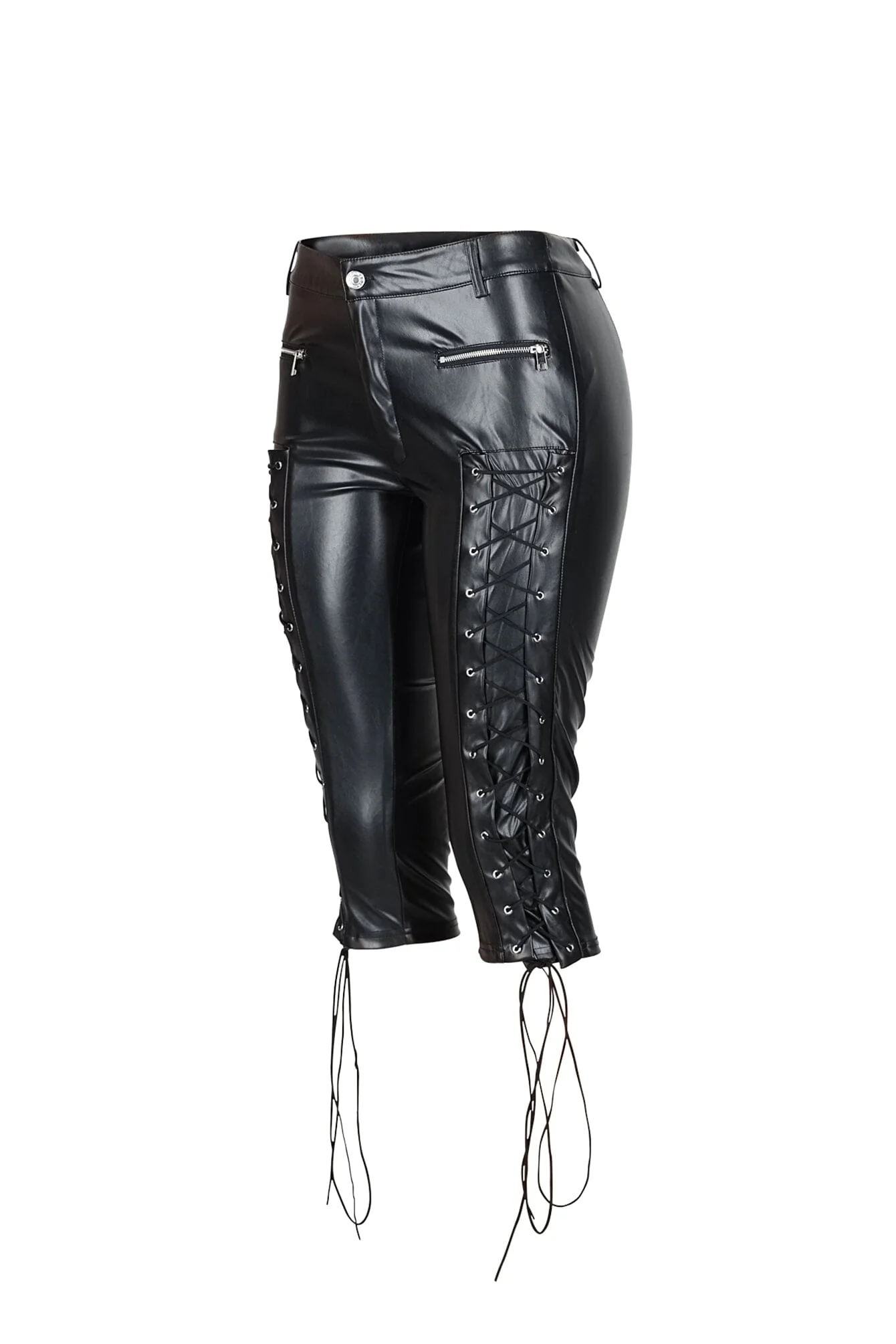 Hype PU Lace Up Capri Pants - Image 5