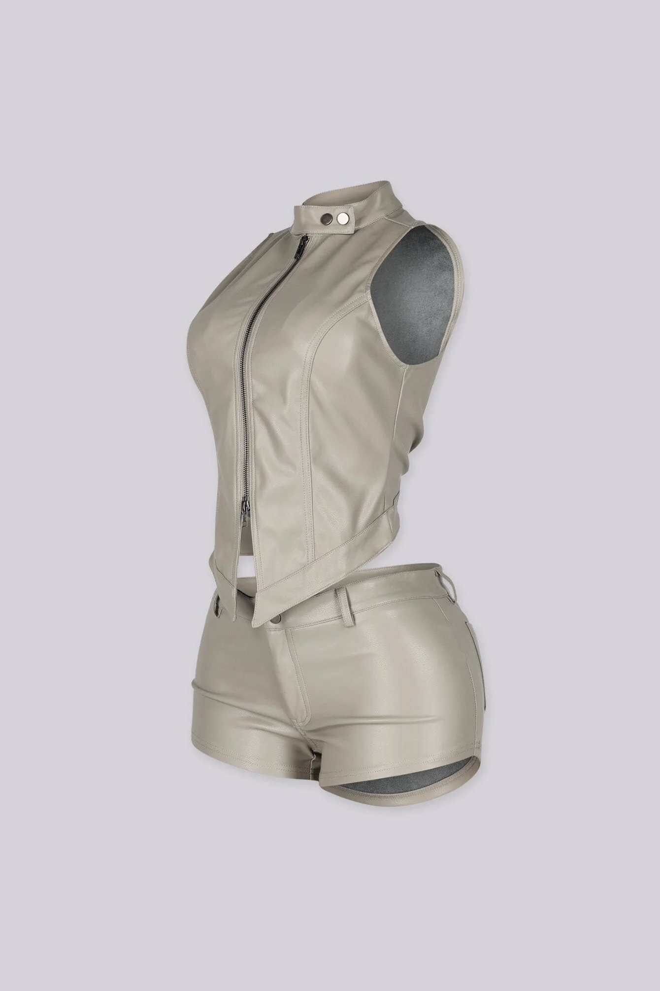 Iron Leather Halter Top & Shorts SET - Image 7