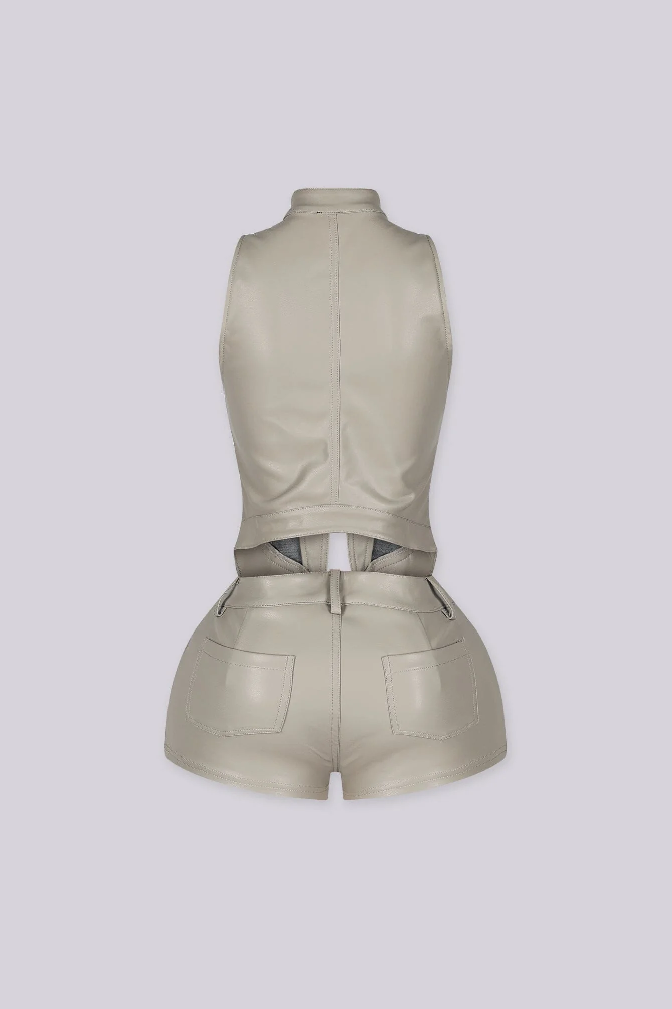 Iron Leather Halter Top & Shorts SET - Image 9