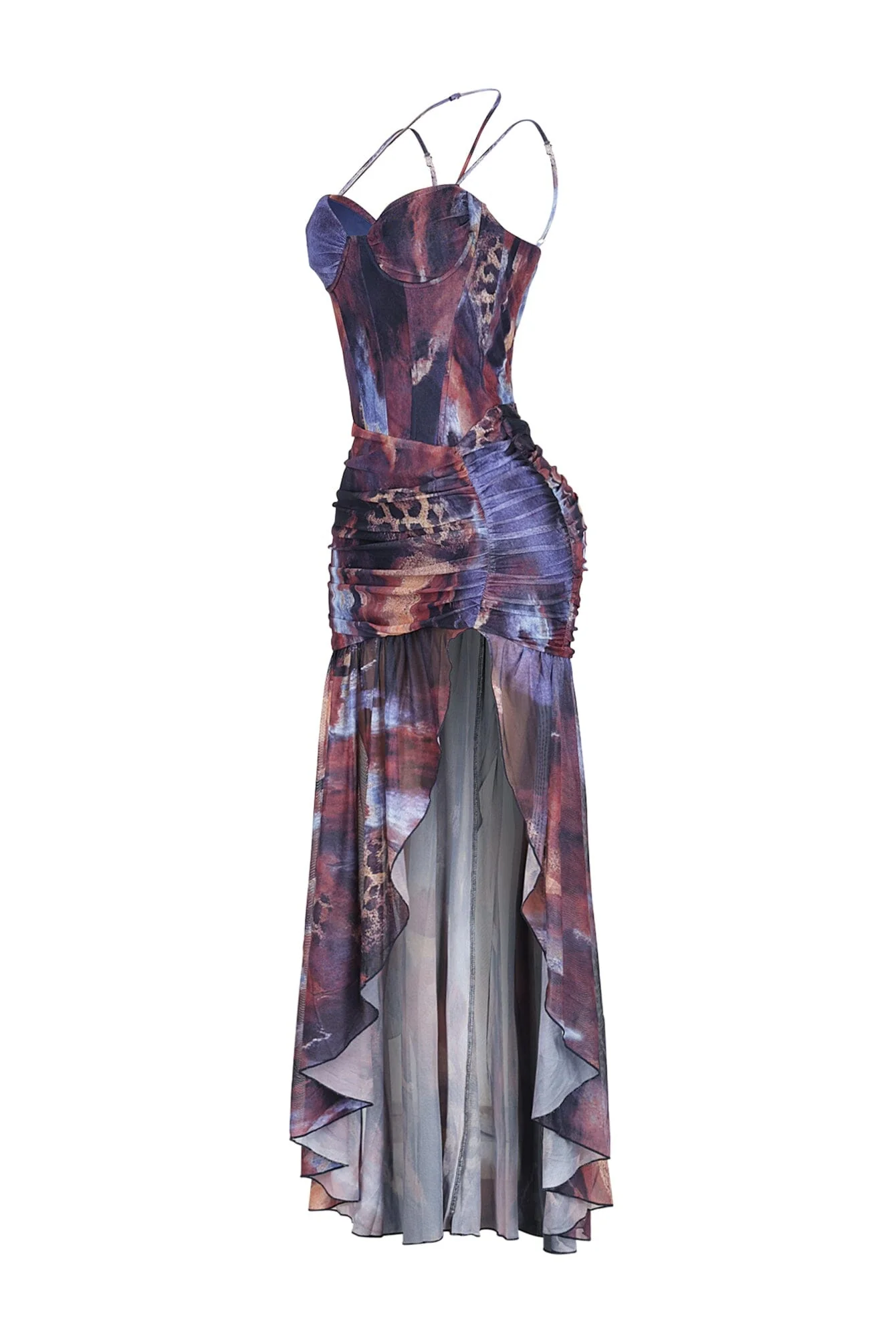 Izmir Mesh Print Maxi Dress - Image 8