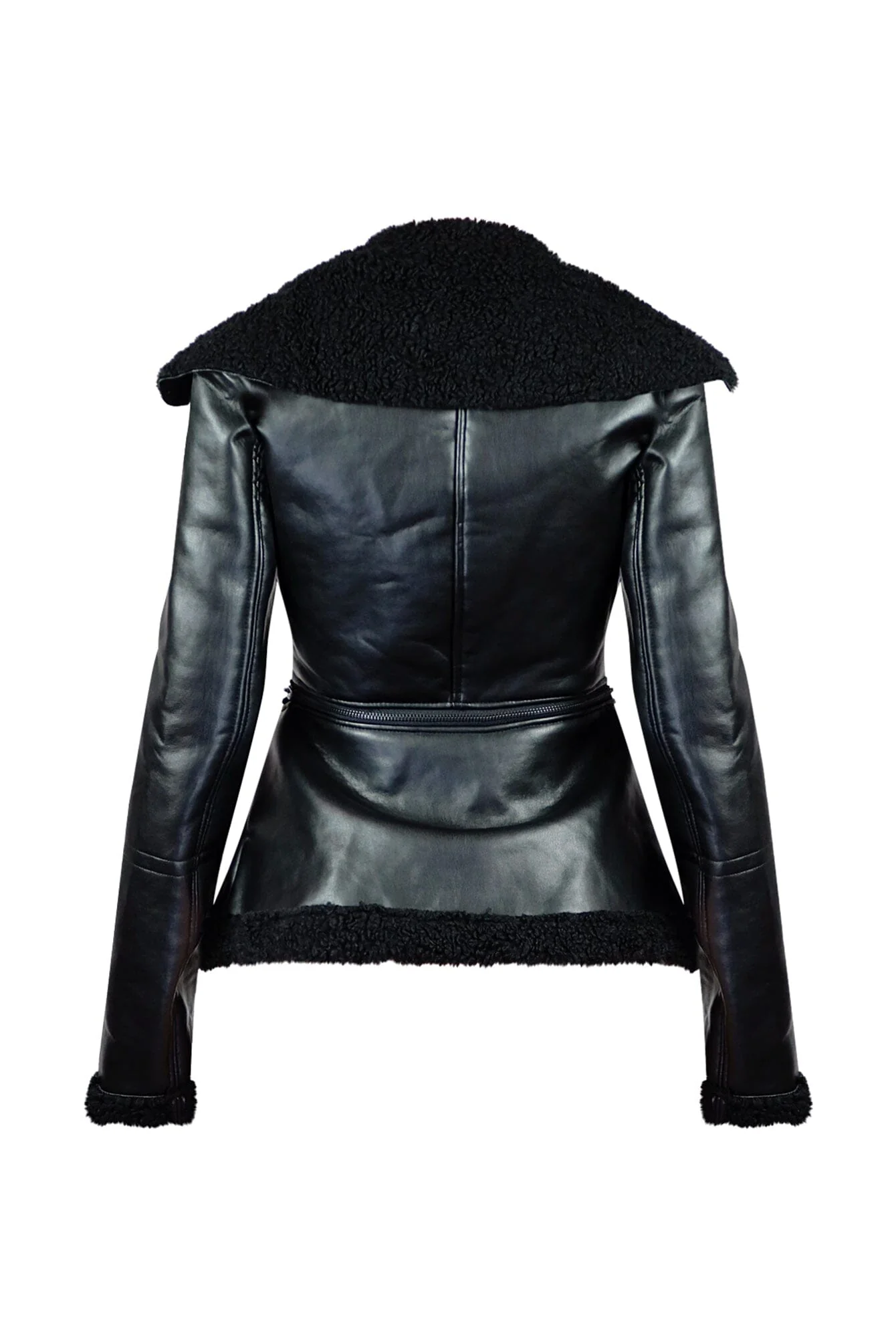 Josephina Faux Leather Sherpa Jacket - Image 7