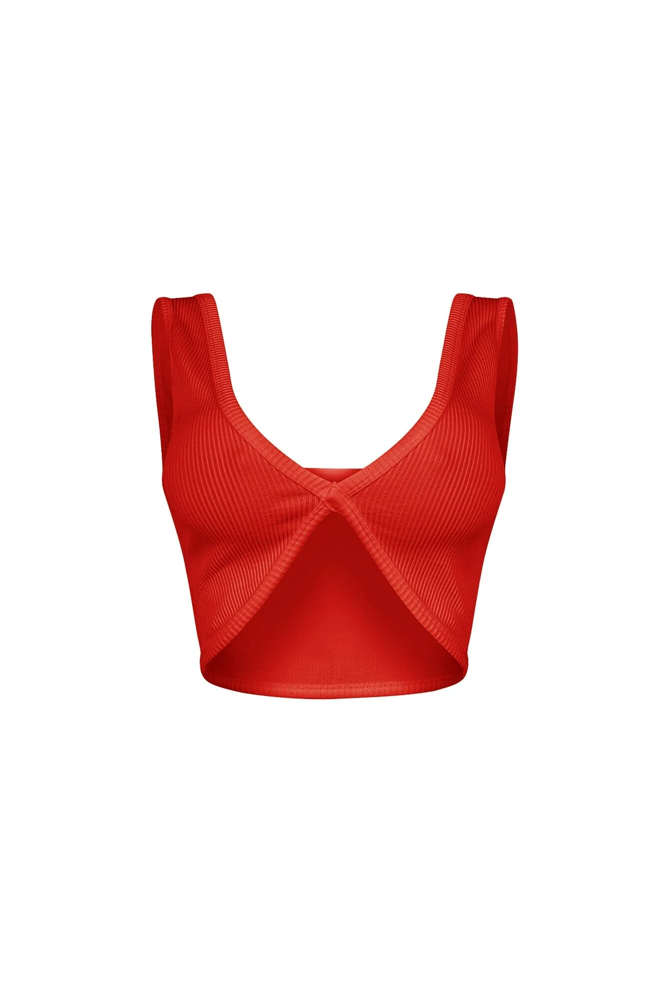 Journee Deep V Ribbed Crop Top - Image 11