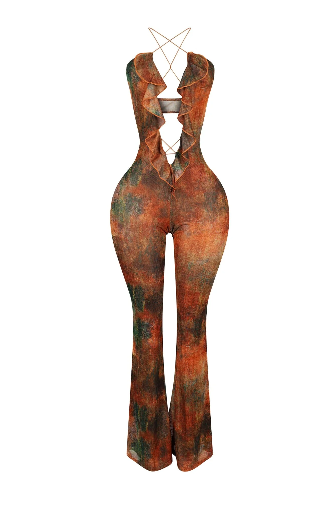 Julianne Print Ruffle Cross Jumpsuit - Image 3