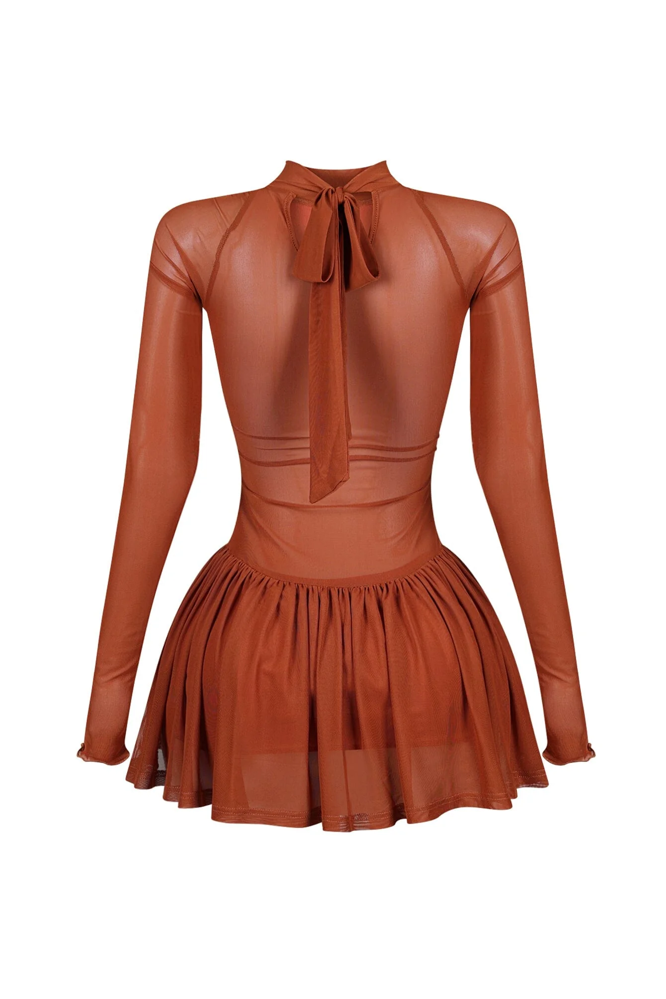 Karasi Mesh Lace Up Flare Mini Dress - Image 9