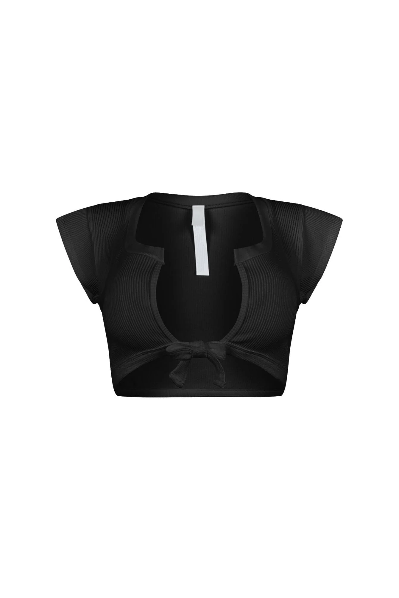 Karina Ribbed Tie Crop Top - Image 10