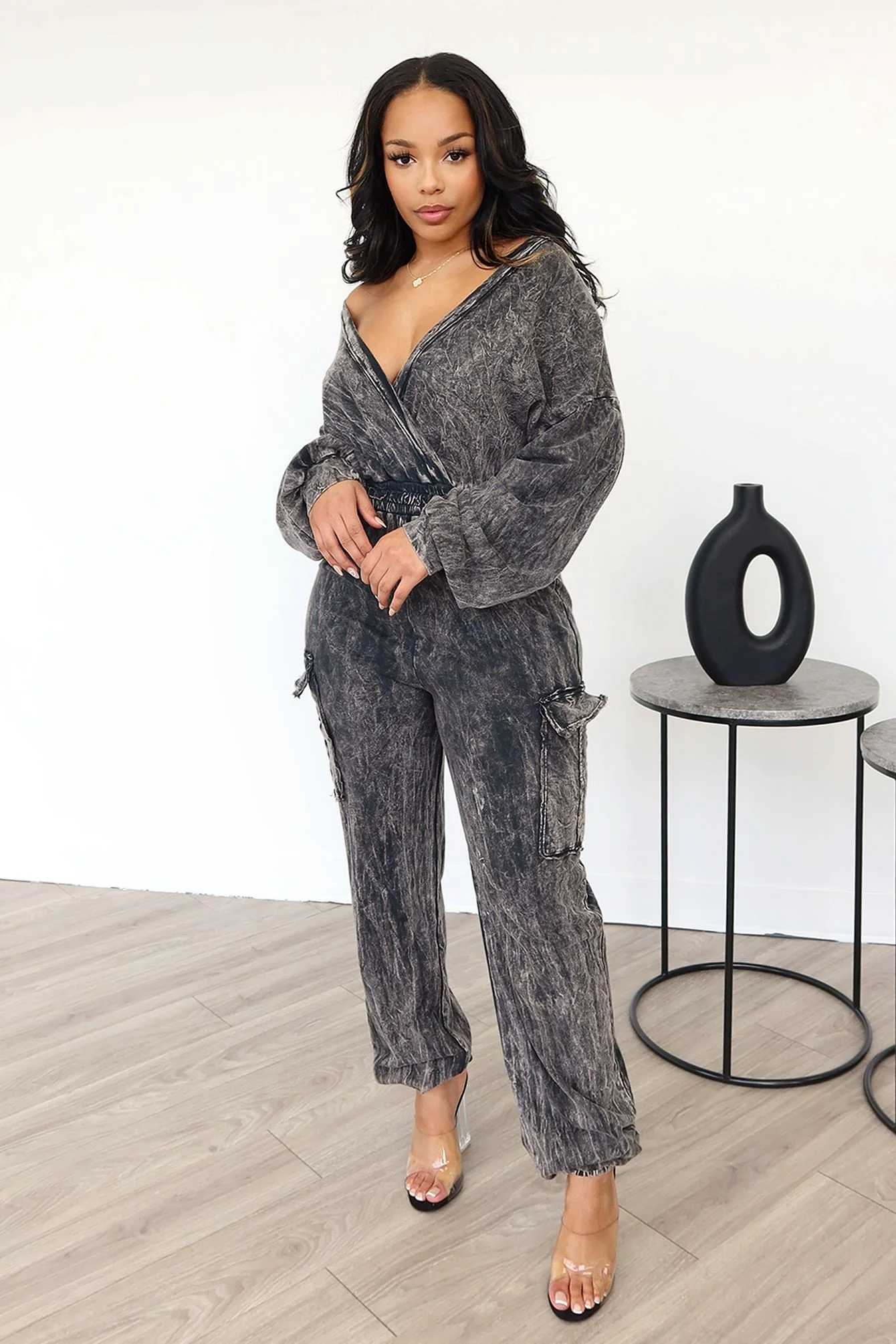 Kimono Mineral Washed Jumpsuit - Image 2