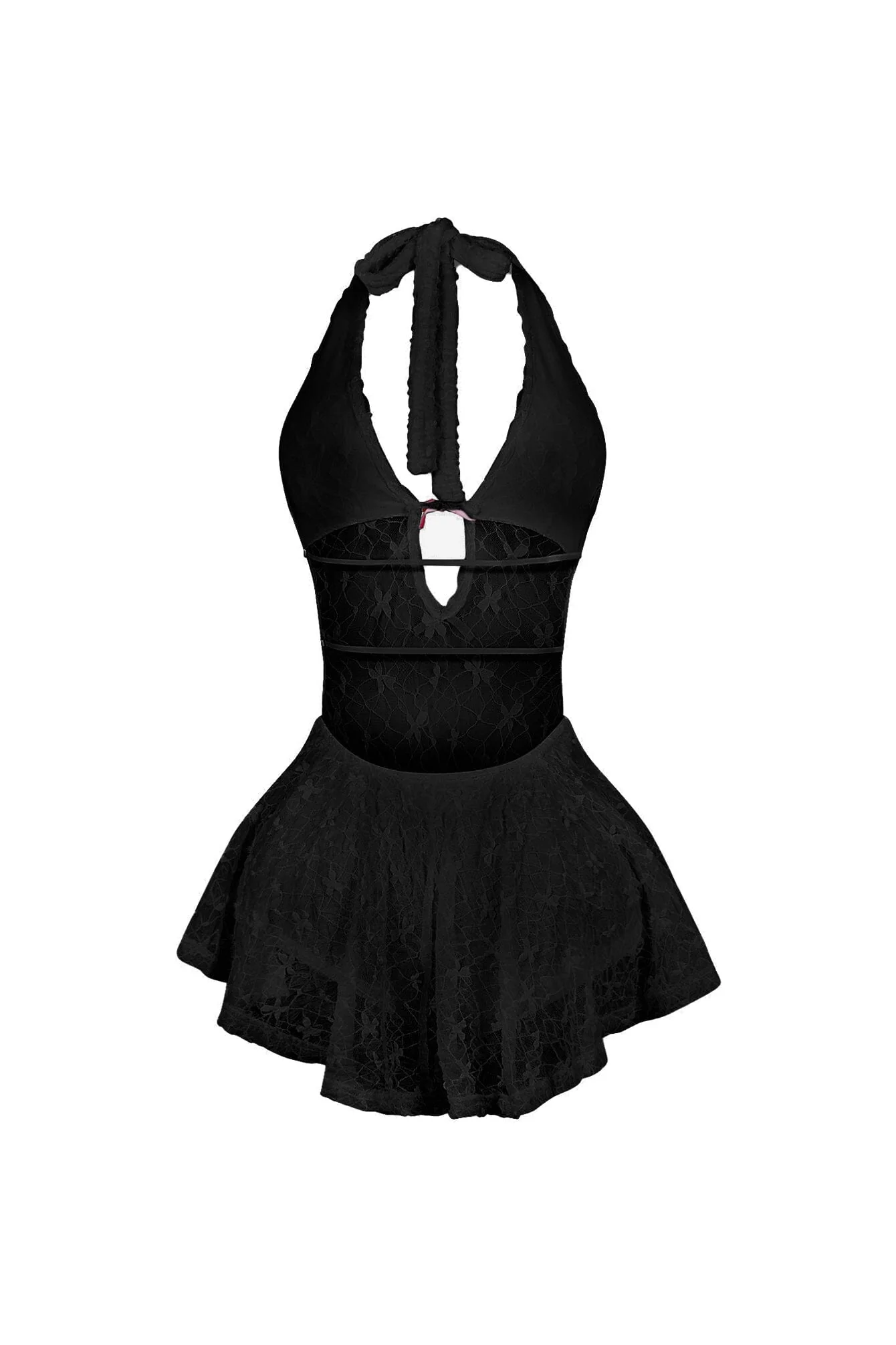 Kiyomi Halter Neck Mesh Lace Mini Dress - Image 11