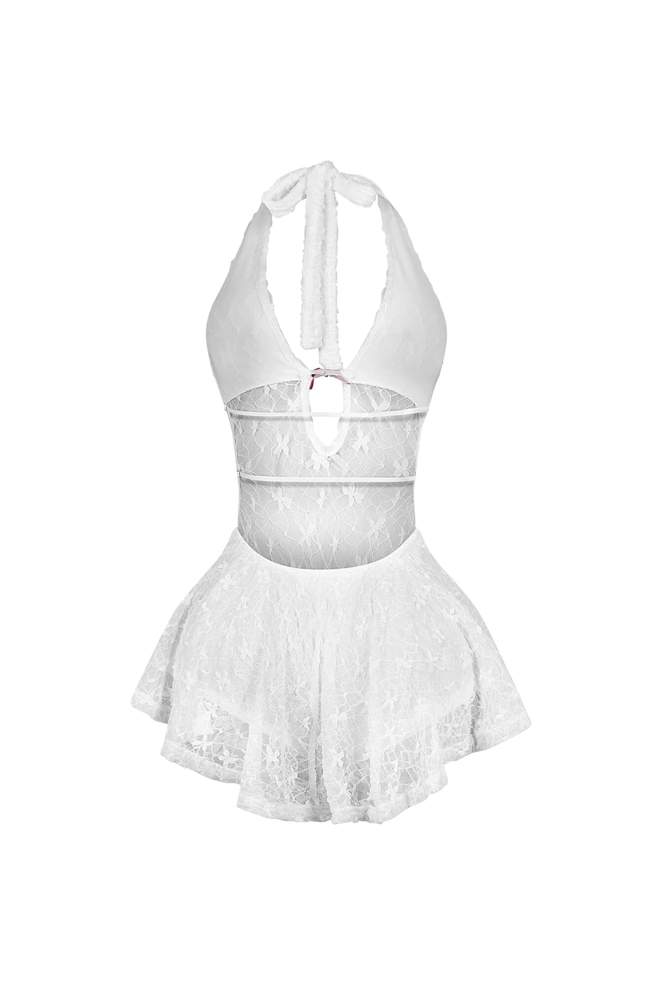 Kiyomi Halter Neck Mesh Lace Mini Dress - Image 12