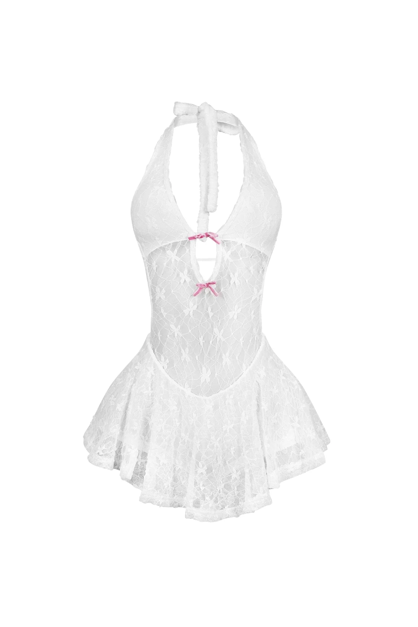 Kiyomi Halter Neck Mesh Lace Mini Dress - Image 8