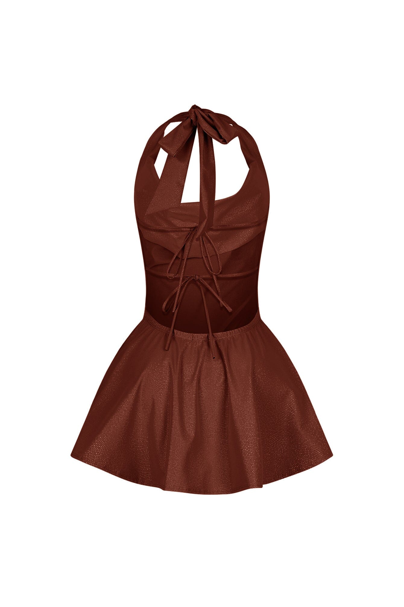 Kova Faux Leather Halter Dress - Image 11