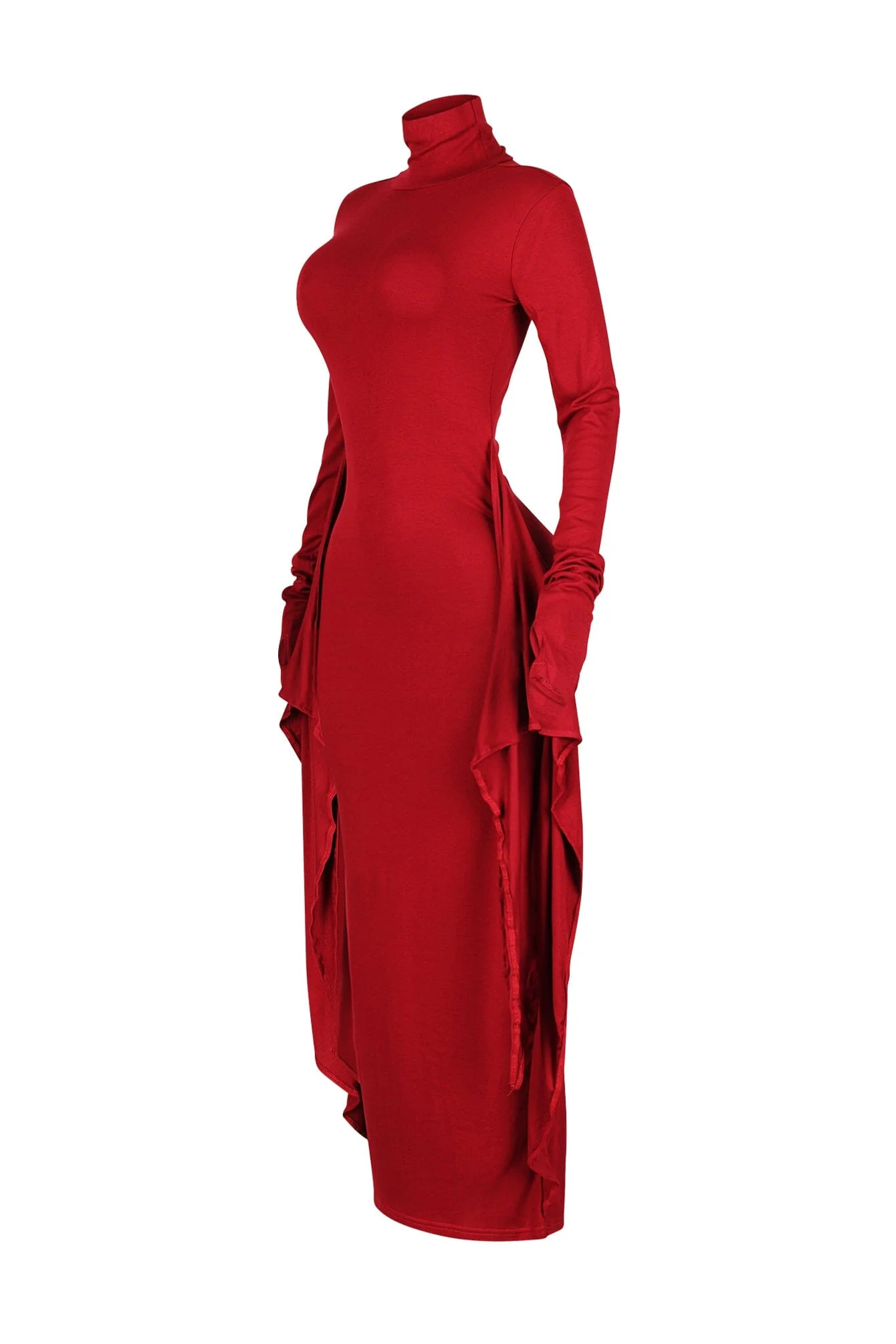 Lazy Noon Thumbhole Mock Neck Maxi Dress - Image 12