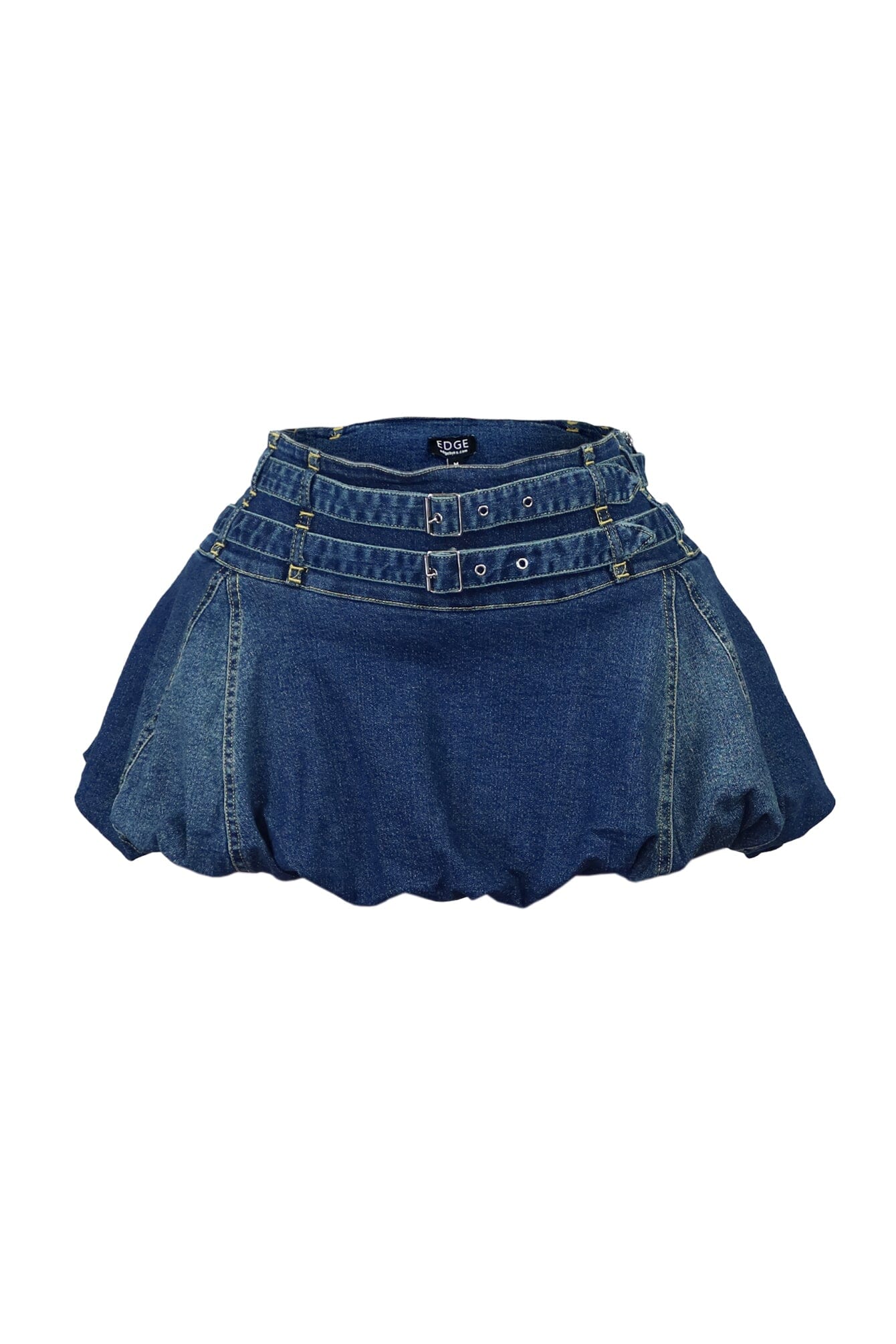 Leonie Denim Bubble Mini Skirt - Image 2