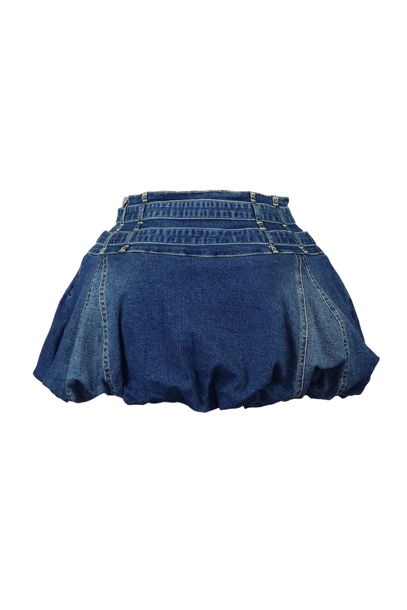 Leonie Denim Bubble Mini Skirt - Image 3