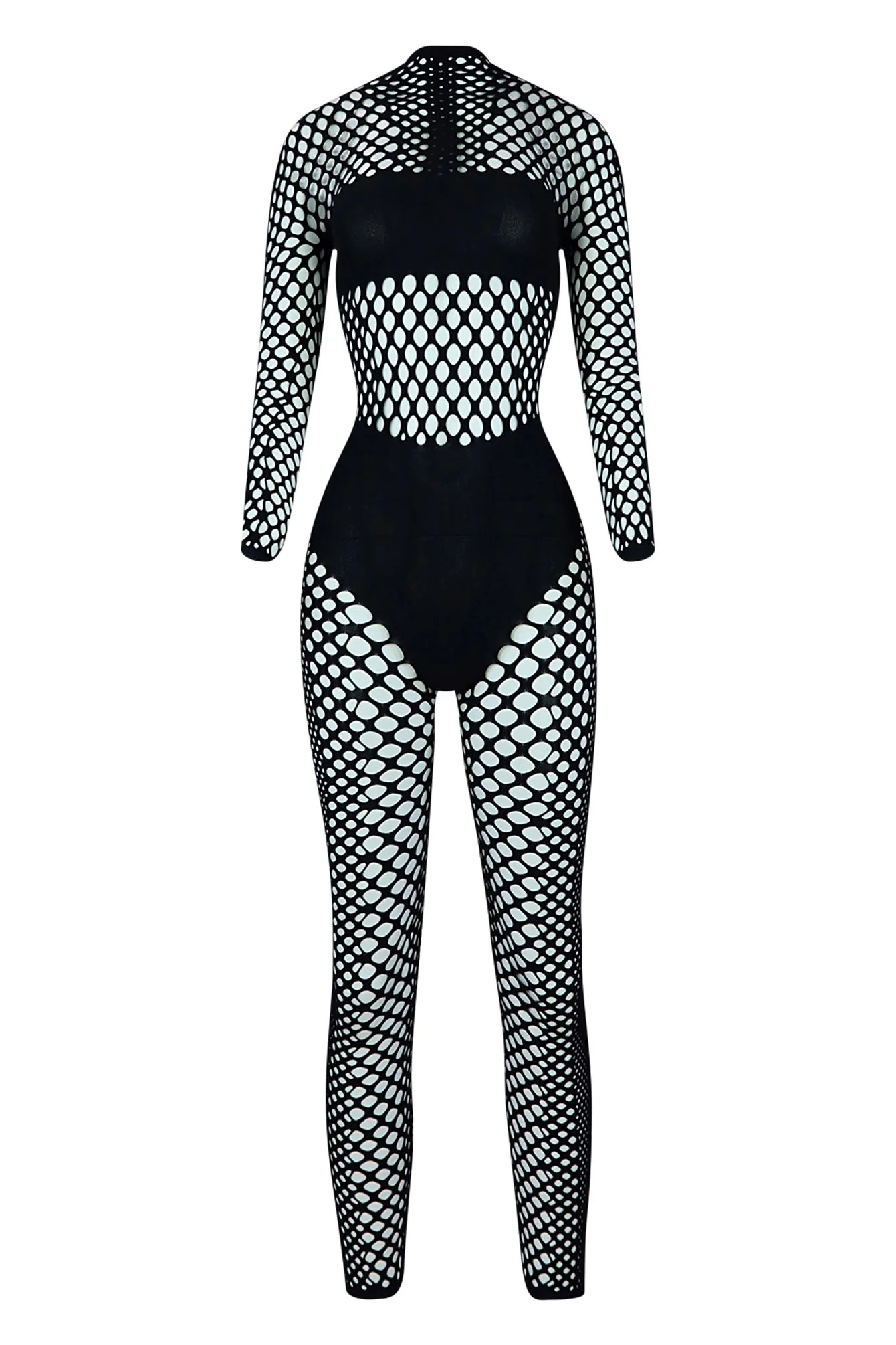 Like A Shadow Seamless Netted Long Sleeve Jumpsuit - Image 4