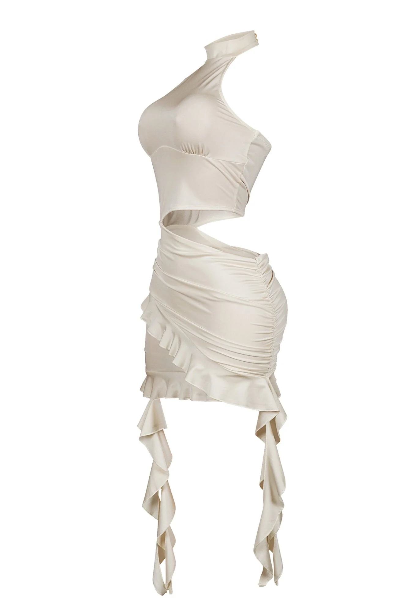 Lilian Nylon Ruffle Halter Mini Dress - Image 10