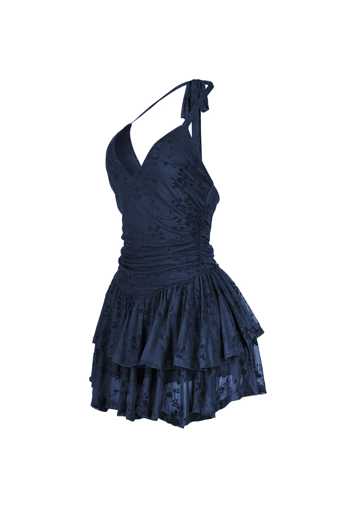 Lisbon Mesh Velvet Mini Dress - Image 7