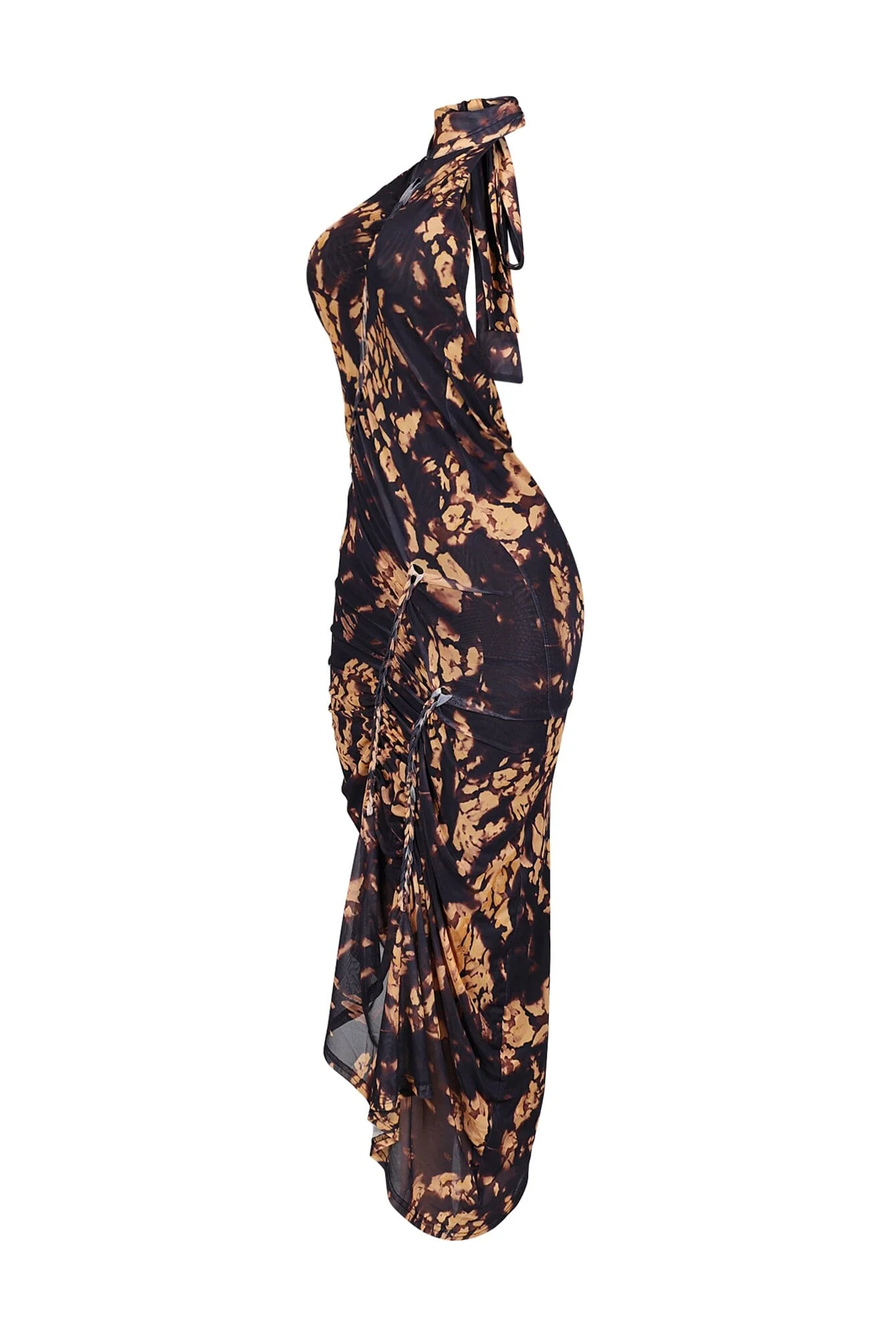 Lorelei Mesh Tie Dye Halter Asymmetrical Dress - Image 4