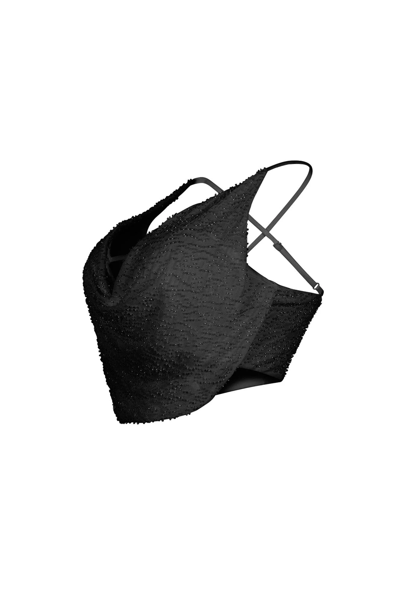 Lorena Mesh Beaded Cowl Neck Top - Image 7