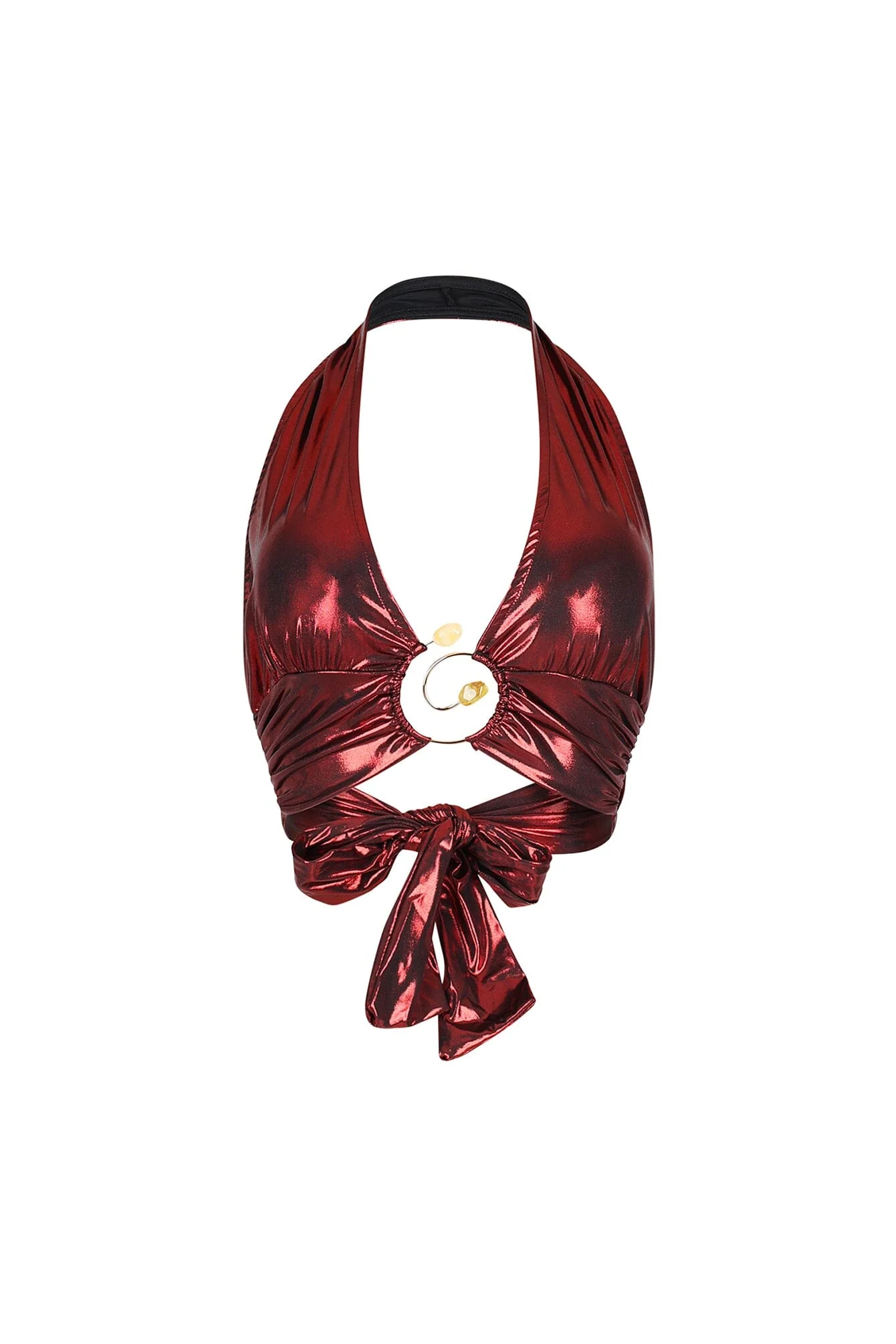 Lustrous Glow Halter Metallic Top - Image 3