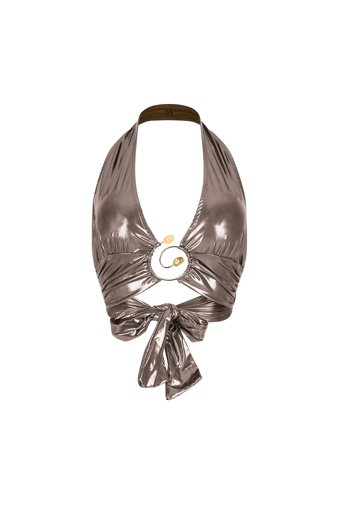 Lustrous Glow Halter Metallic Top - Image 4