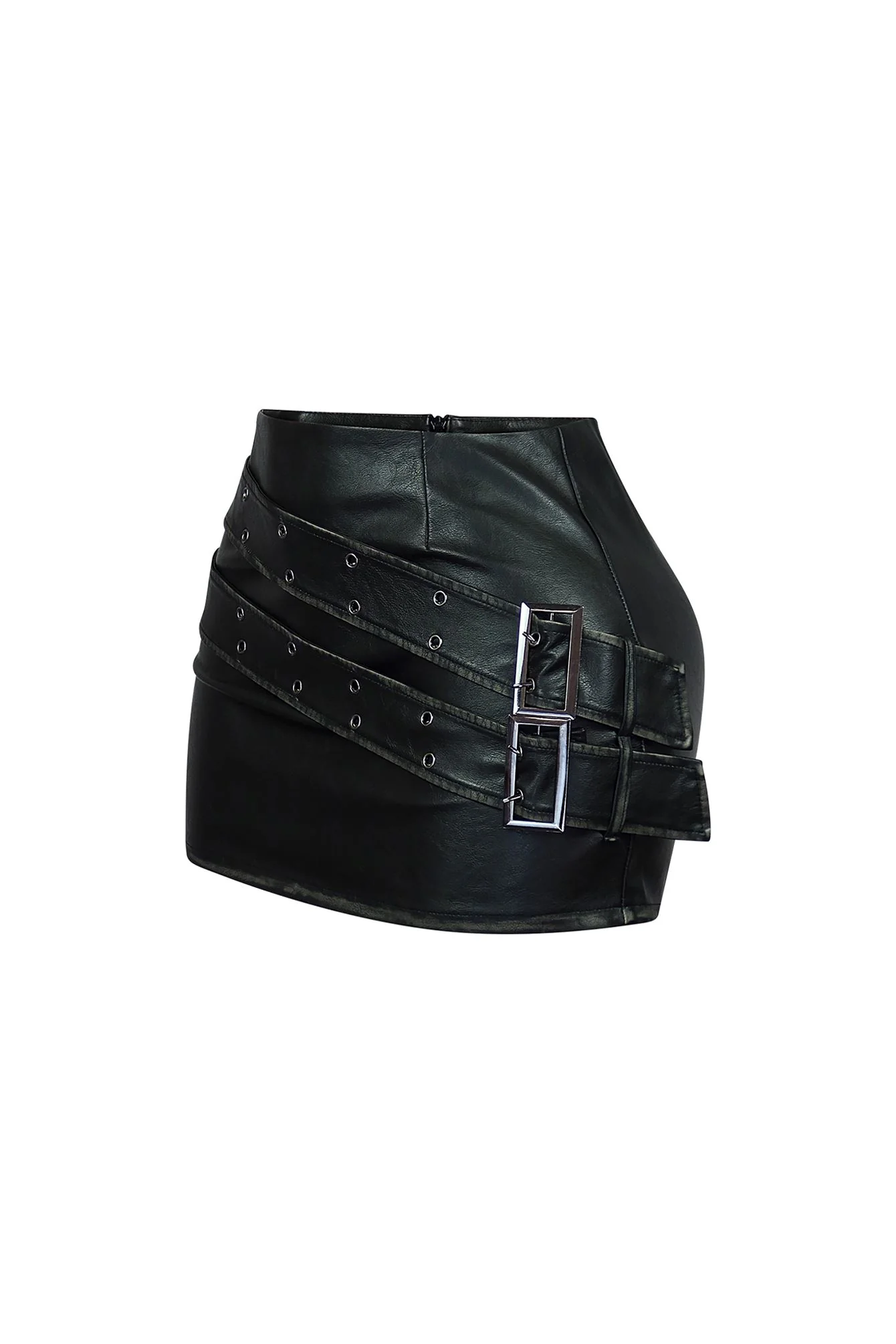 Malena Faux Leather Mini Skirt - Image 4