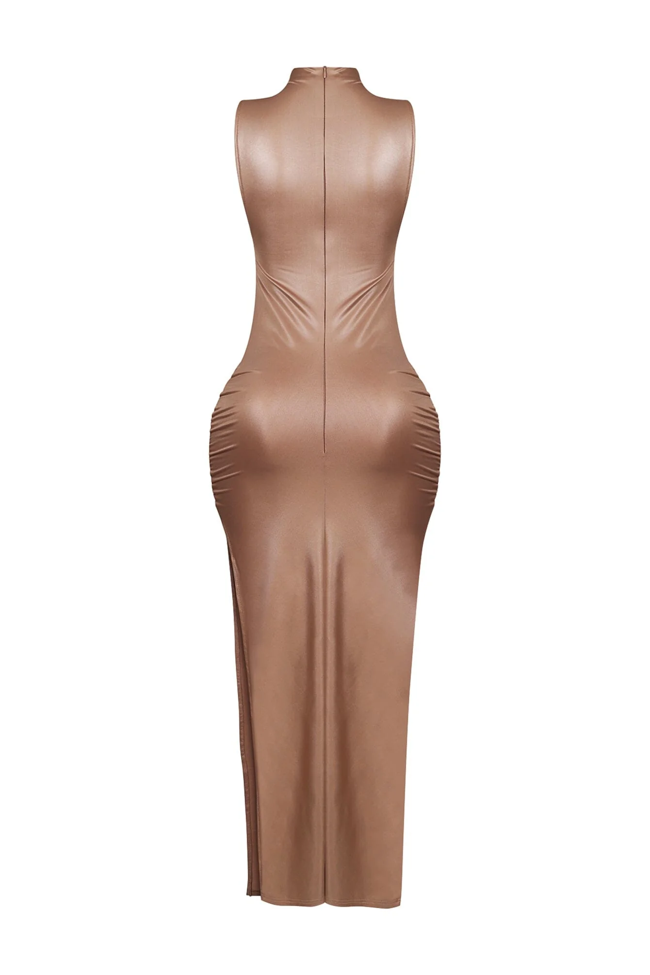 Marenna Faux Leather Ruched Maxi Dress - Image 22