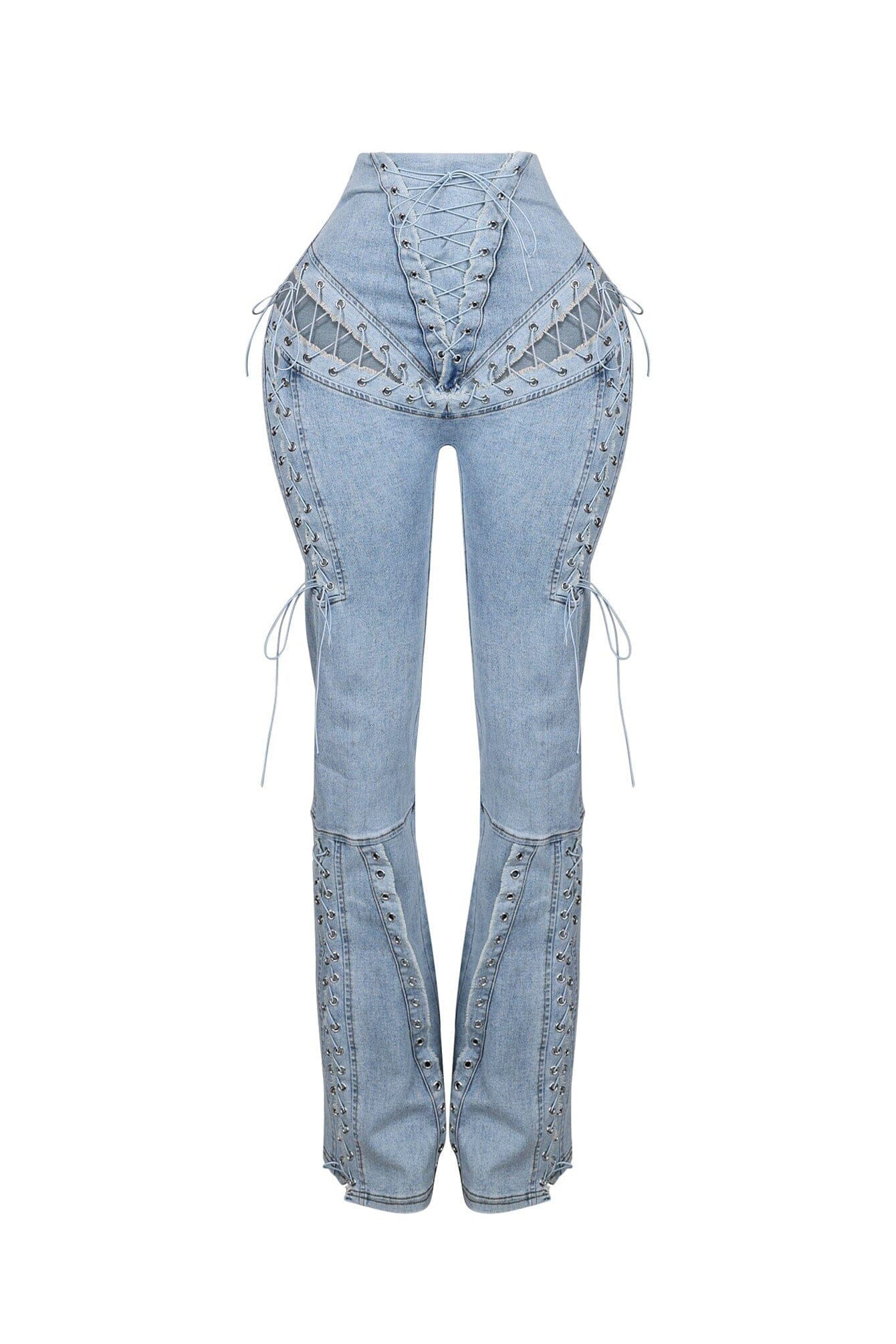 Marise High Waist Lace Up Jeans - Image 8