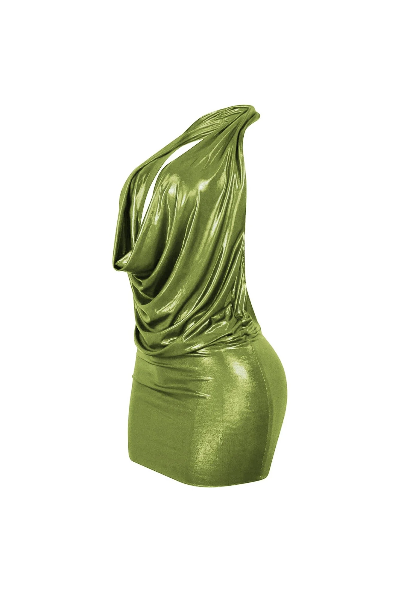 Talk Flirty Metallic Foil Halter Dress - Image 12
