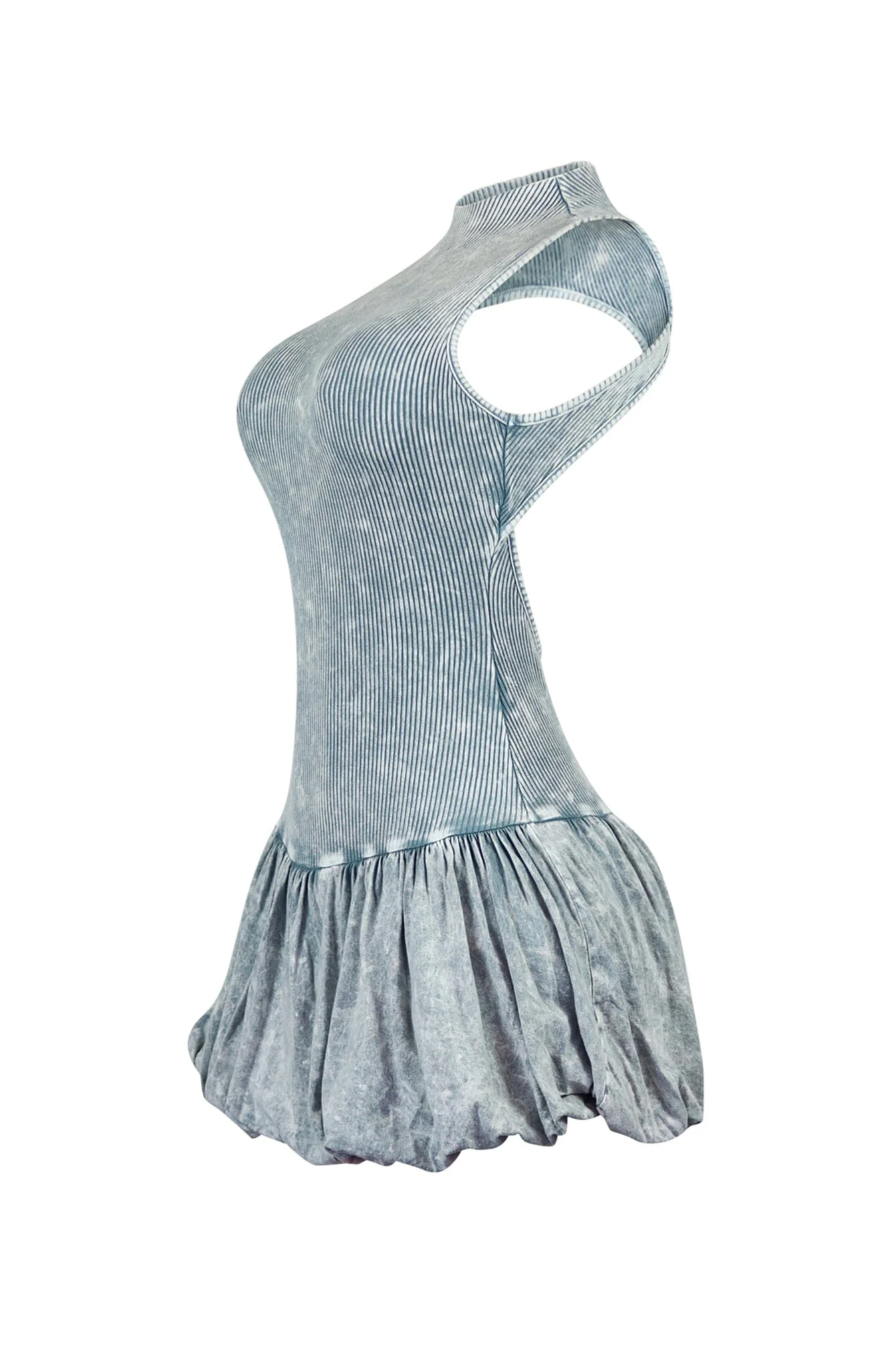 Mia Mineral Washed Bubble Sleeveless Mini Dress - Image 4