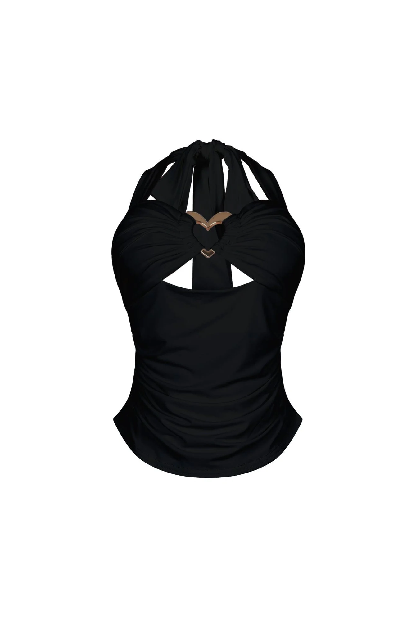 Micah Heart Metal Halter Top - Image 4