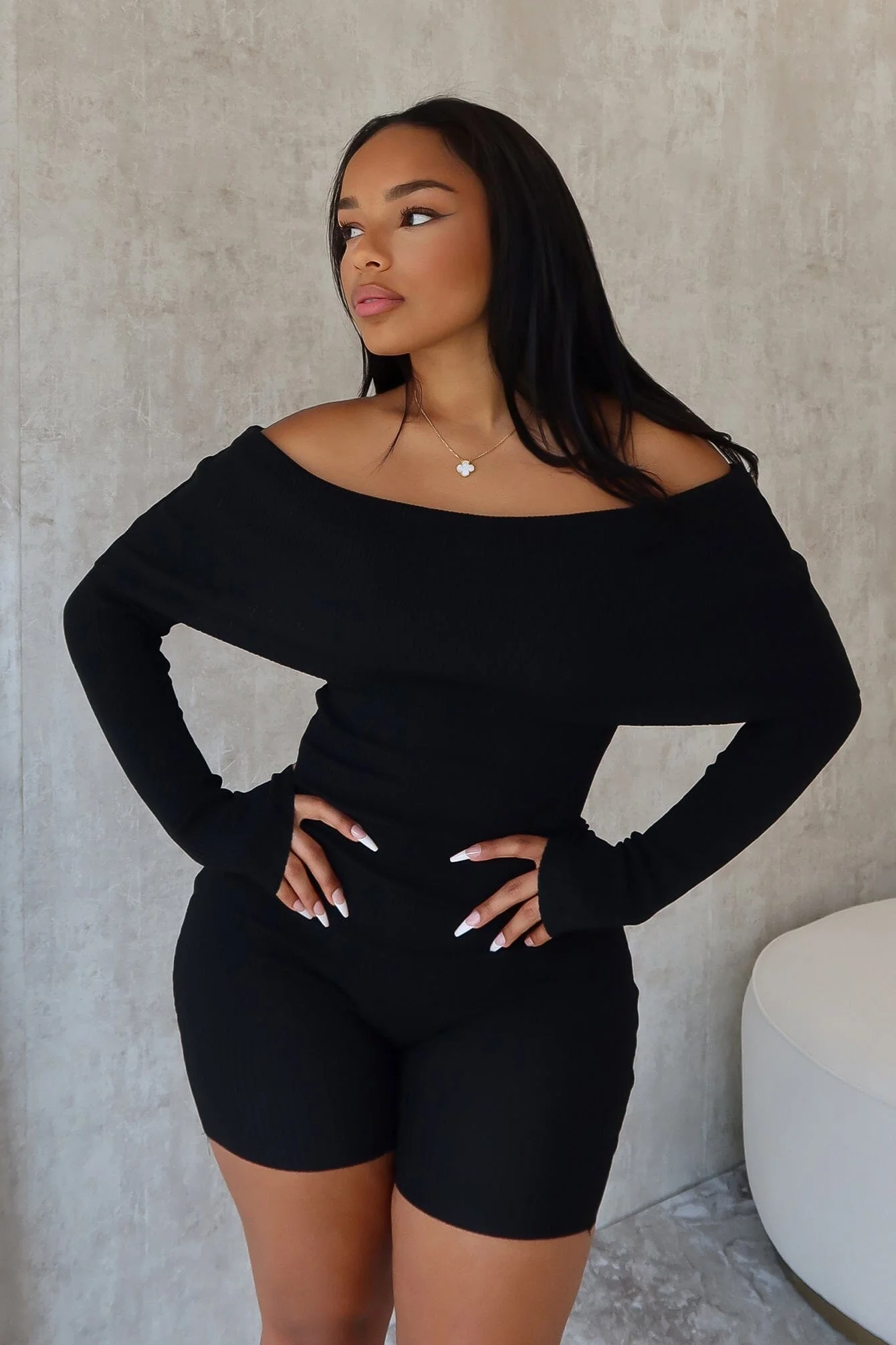 Miller Ribbed Knit Romper - Image 2