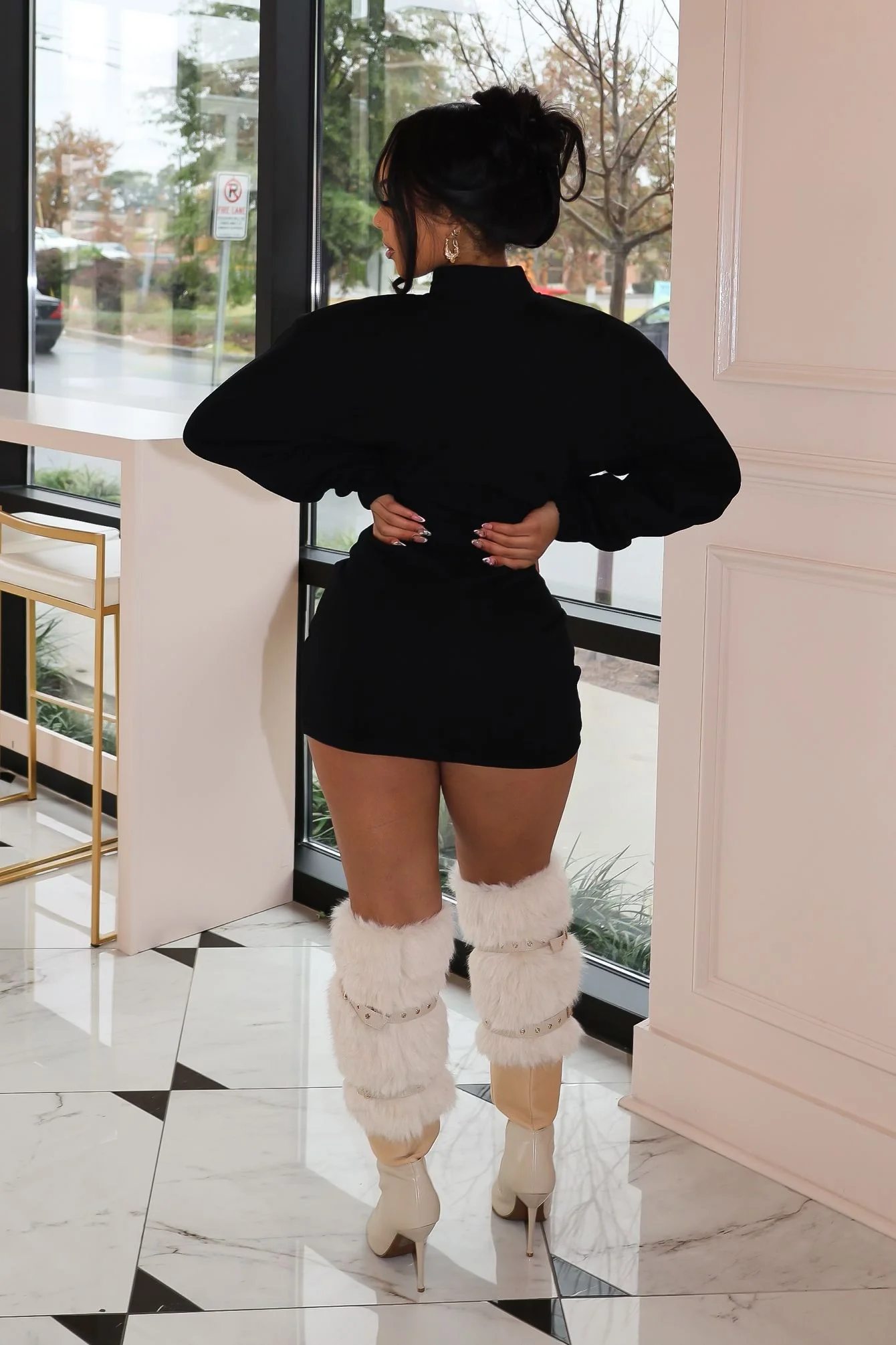 Minato Long Sleeve Scuba Dress - Image 4