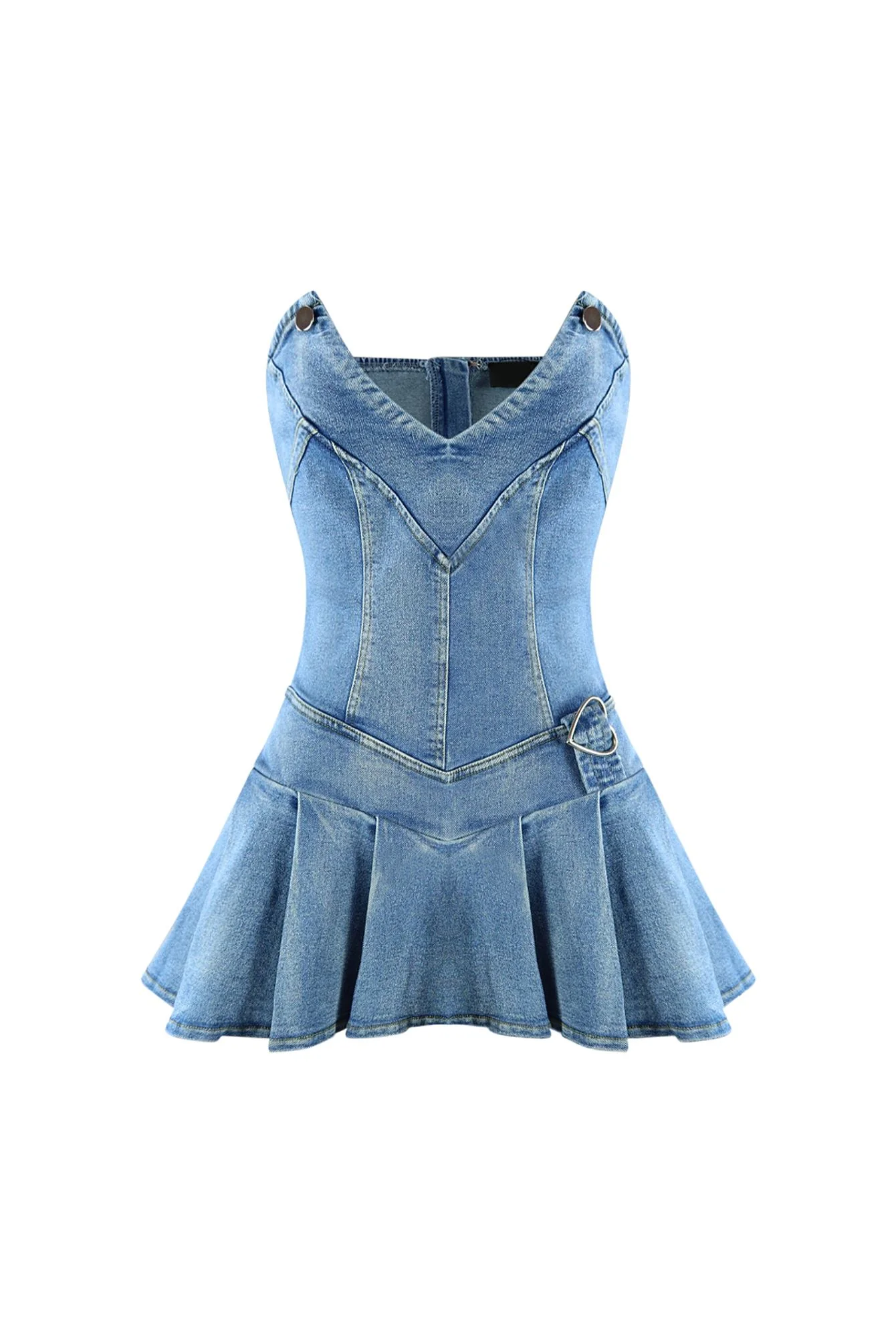 Miss Sweetheart Denim Micro Dress - Image 6