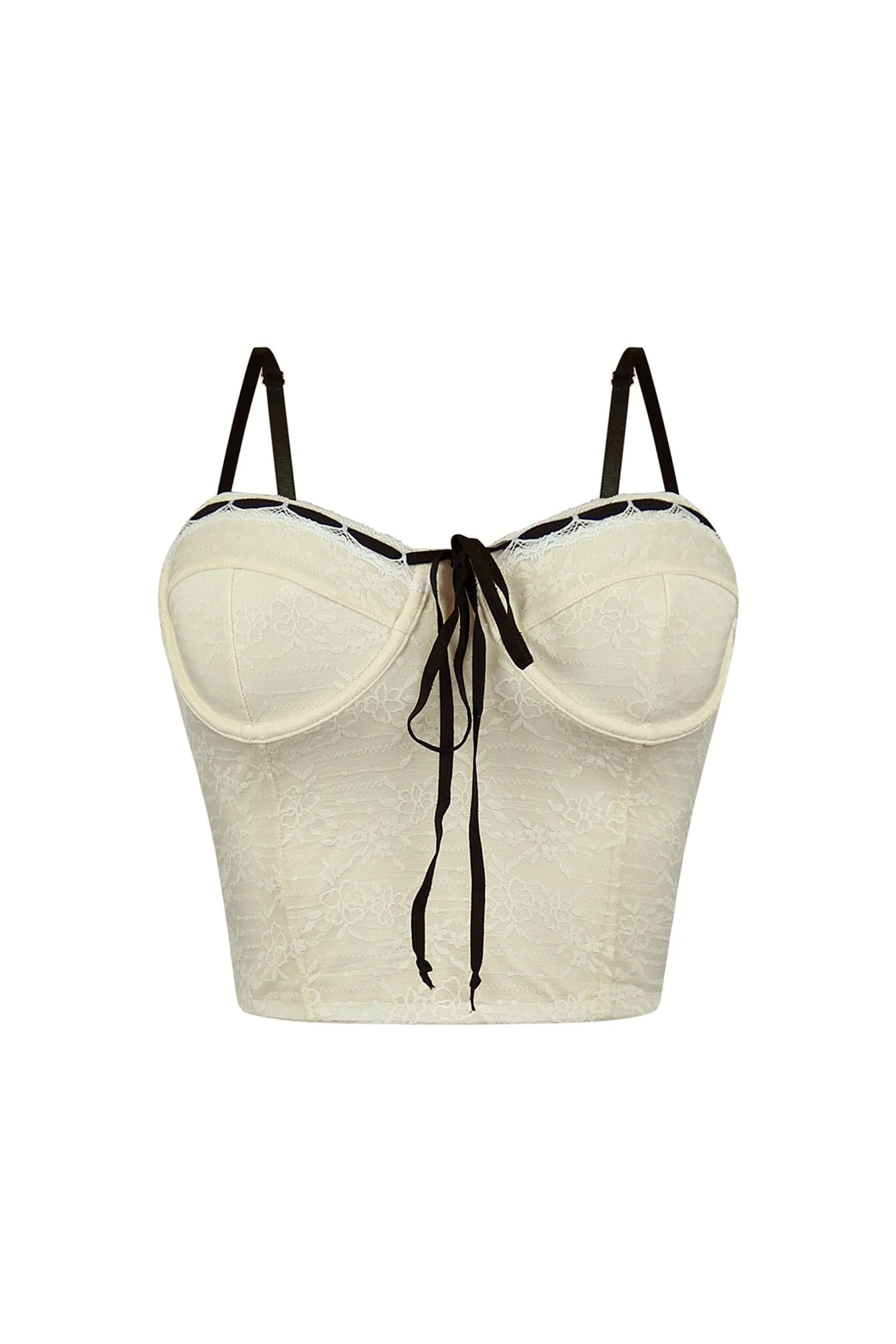 Missing Me Lace Ribbon Bustier Top - Image 4