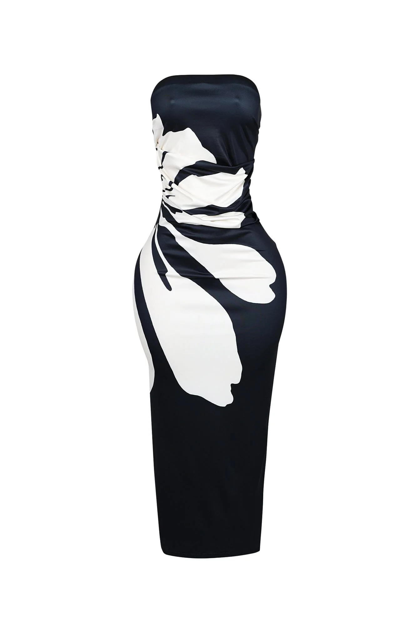 Modern Strapless Floral Pattern Tube Dress - Image 3