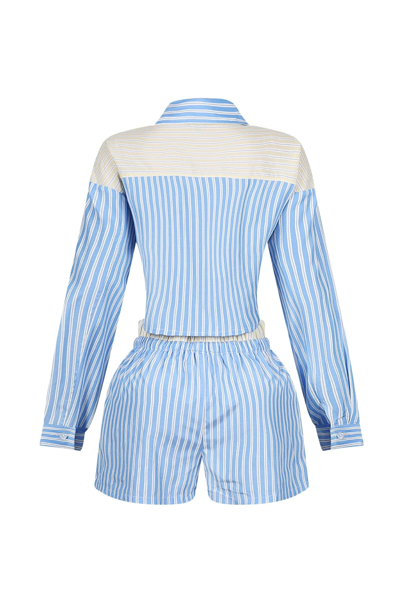 Nasia Pinstripe Poplin Boxer Top & Shorts SET - Image 6