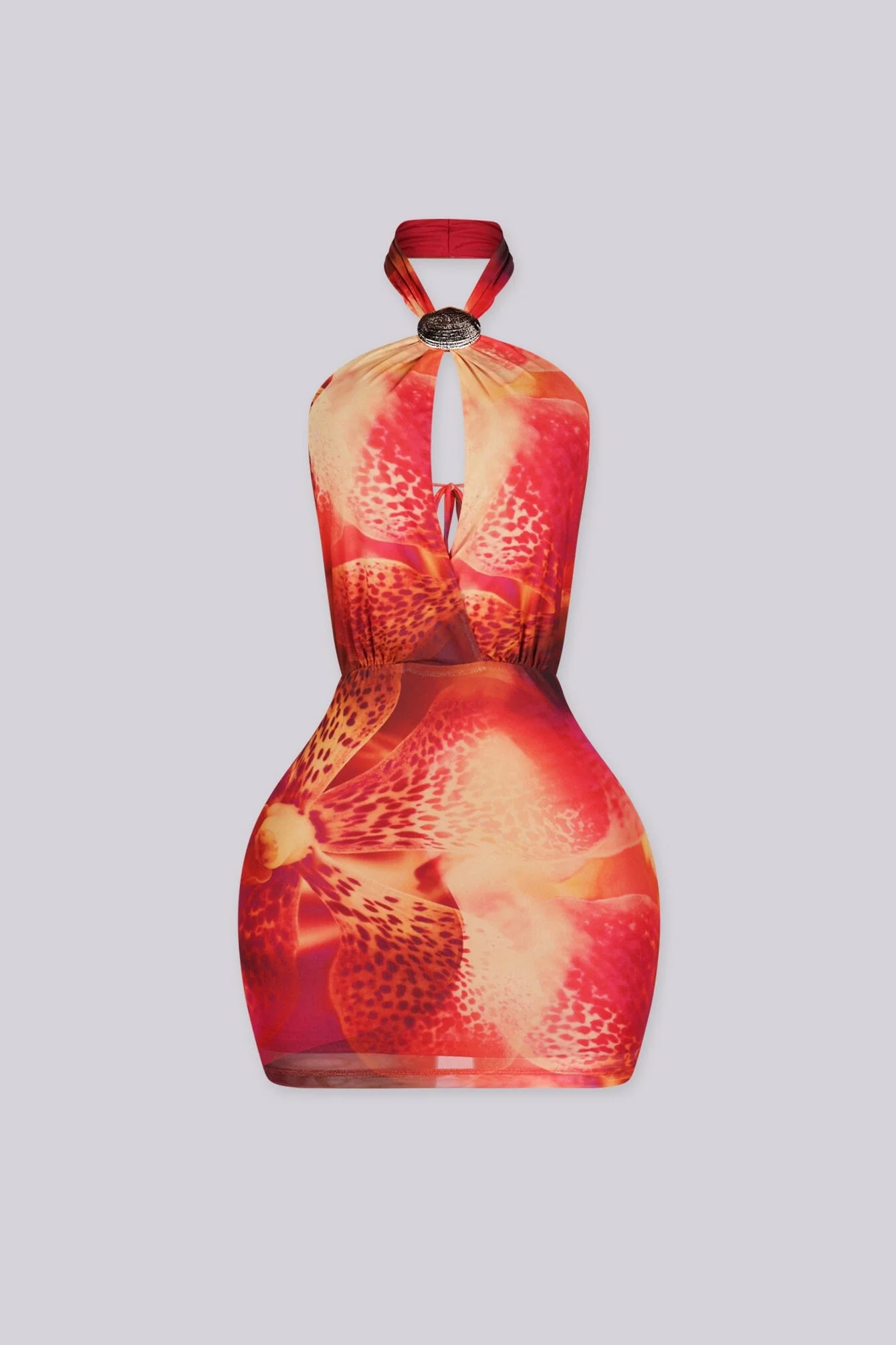 Nerina Shell Halter Mini Dress - Image 4