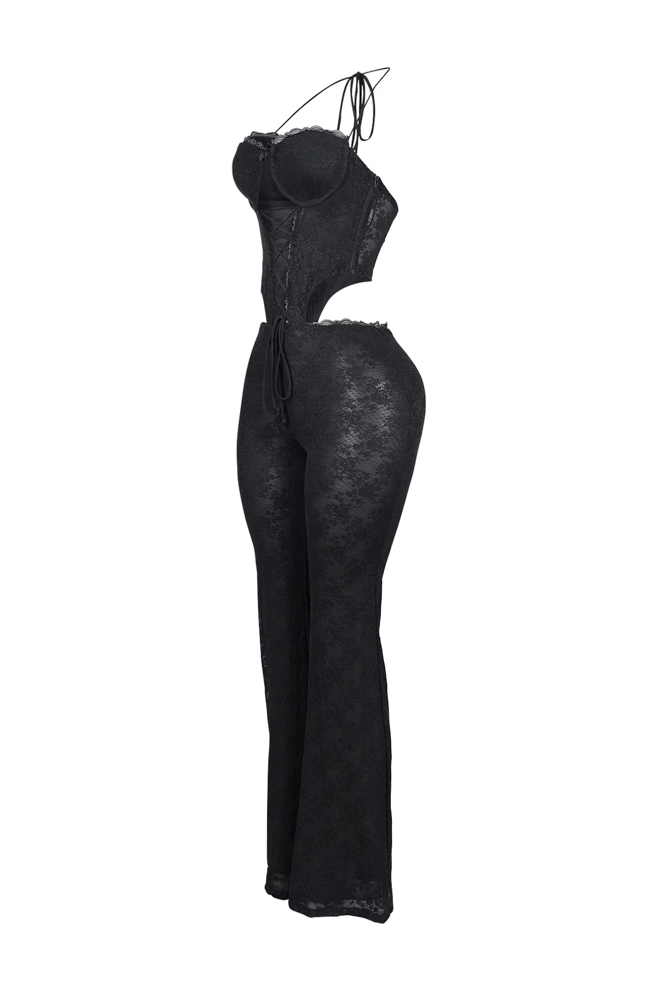 Nevaeh Mesh Lace Halter Padded Jumpsuit - Image 6