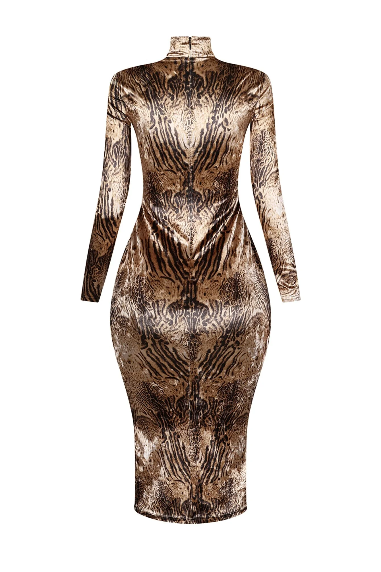 Nikki Velvet Animal Print Midi Dress - Image 5
