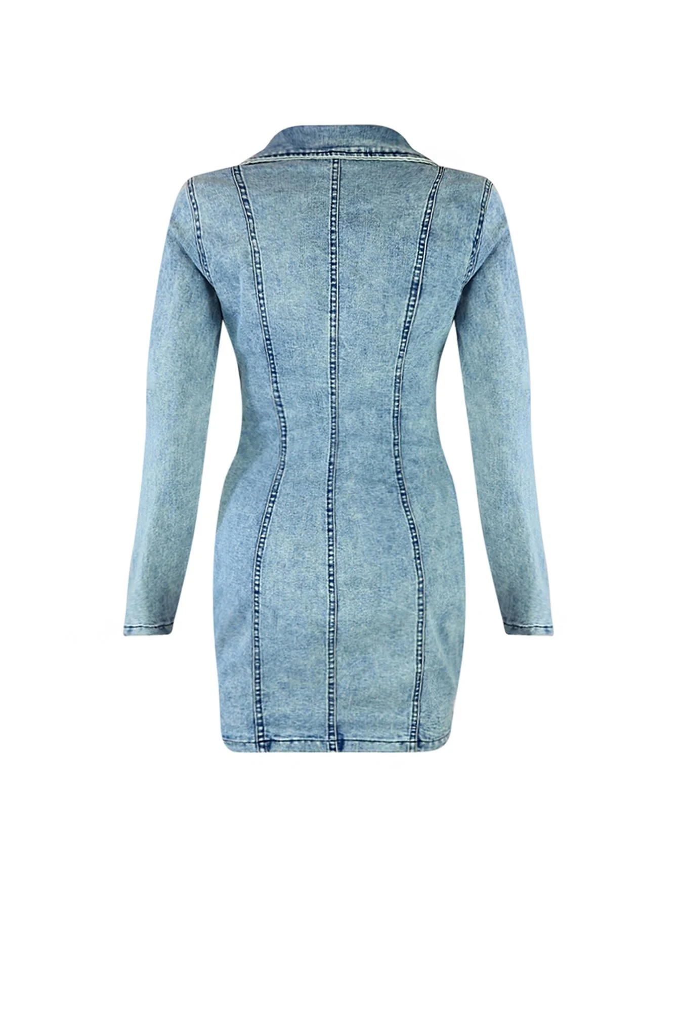 No Matter Button Up Denim Dress - Image 5