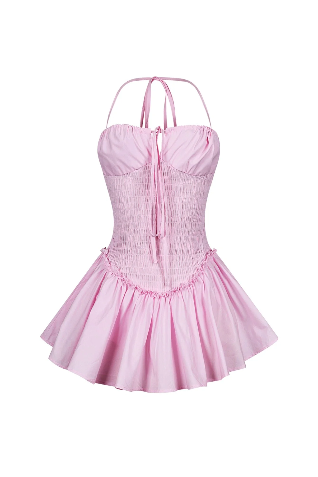 Norah Poplin Smocking Flare Mini Dress - Image 7