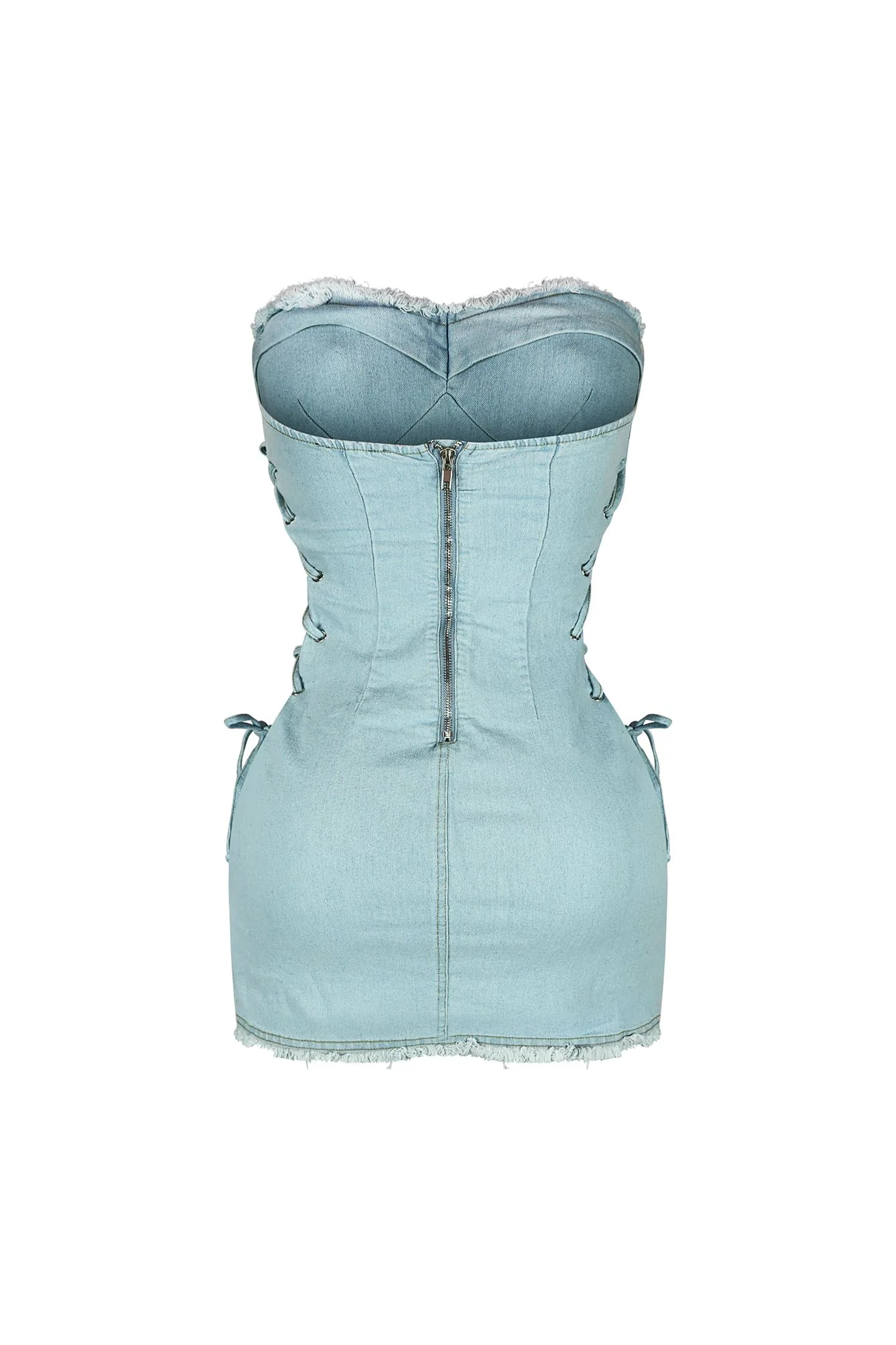 Not Missing You Strapless Denim Dress - Image 4