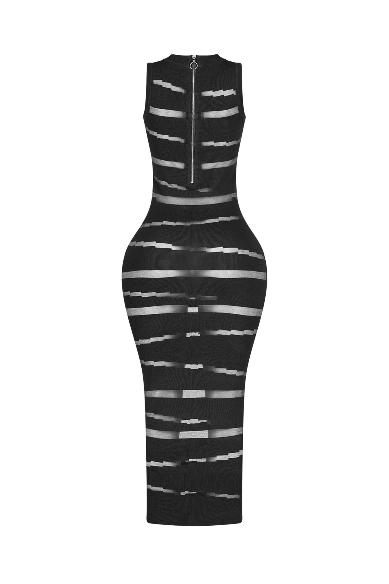 Obsidian Mesh Knit Contrast Dress - Image 12