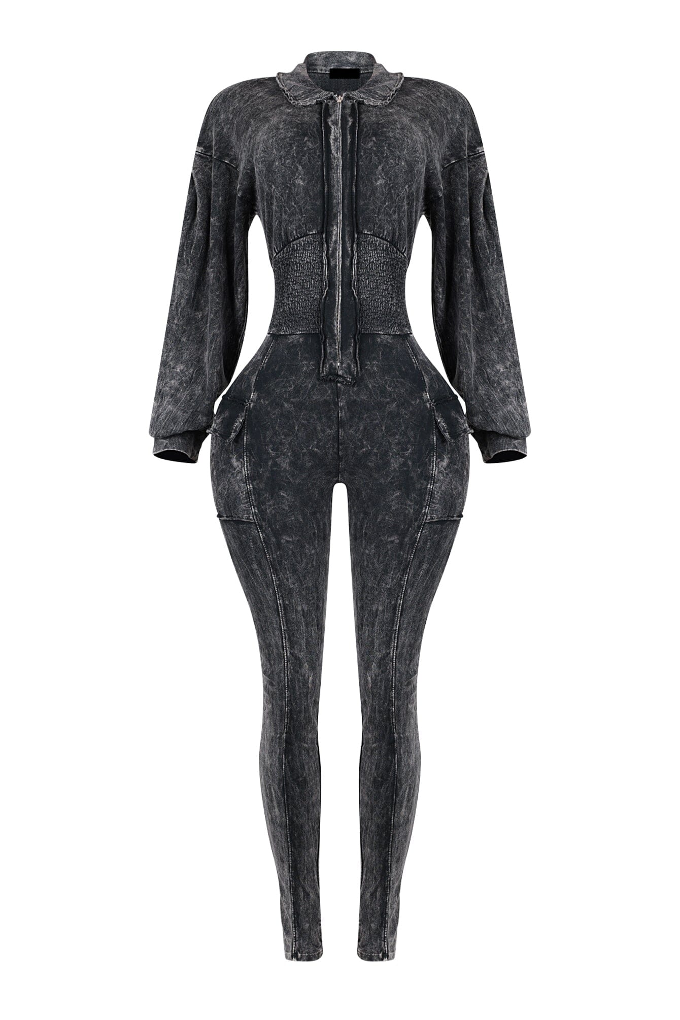 Olivia Mineral Washed Smocking Jumpsuit - Image 3